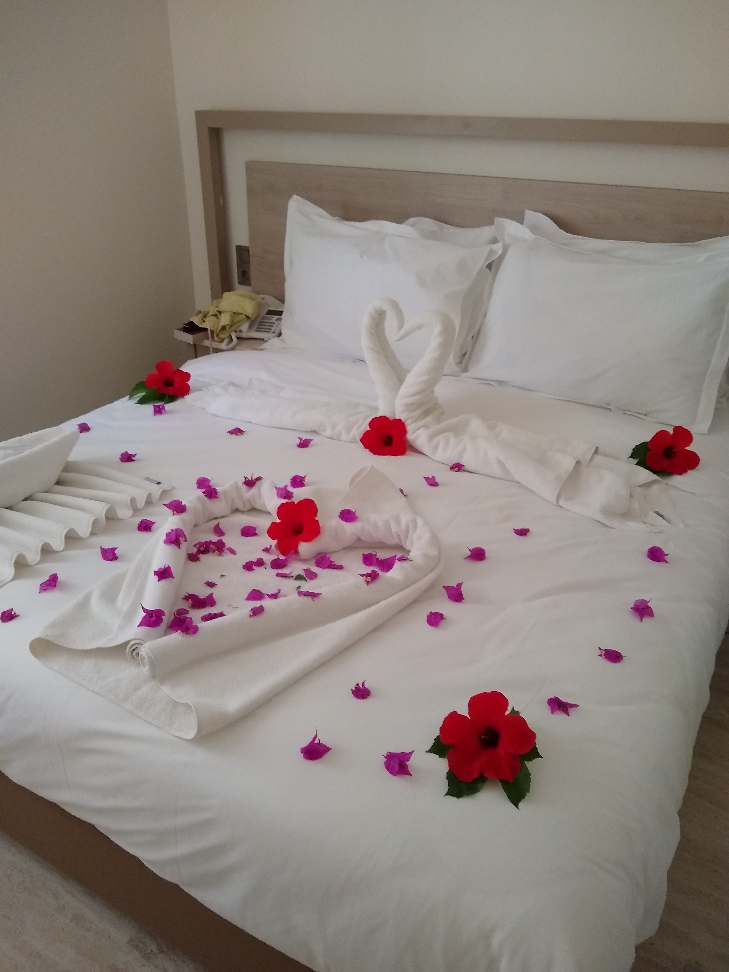 The honeymoon treatment on the bed