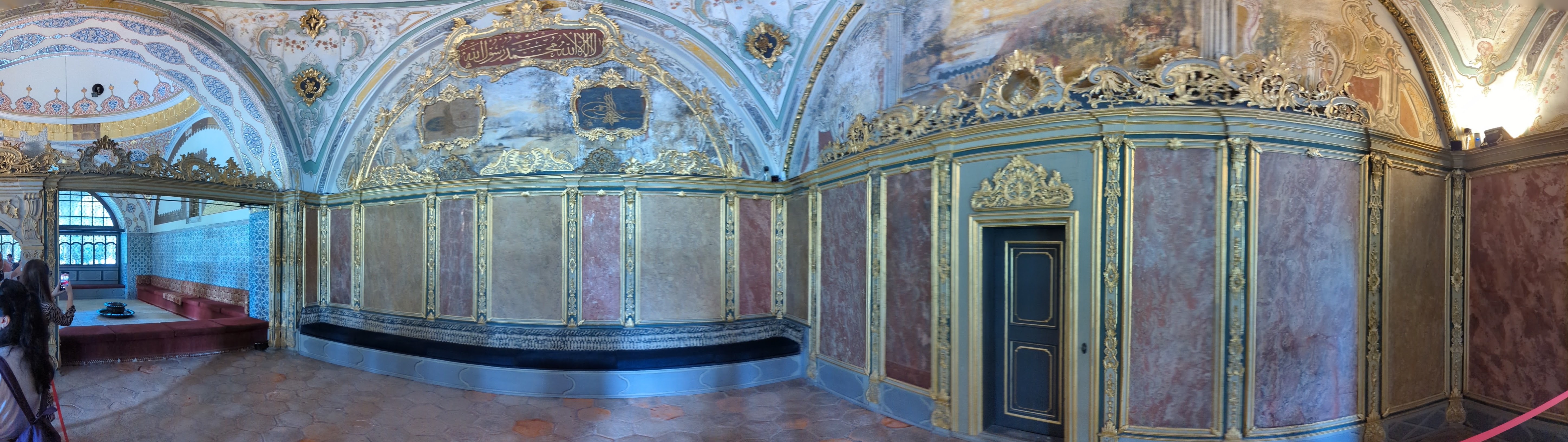 This photo shows the second chamber of the Imperial Council (Divan-ı Hümayun), directly adjacent to the main council hall (Kubbealtı).