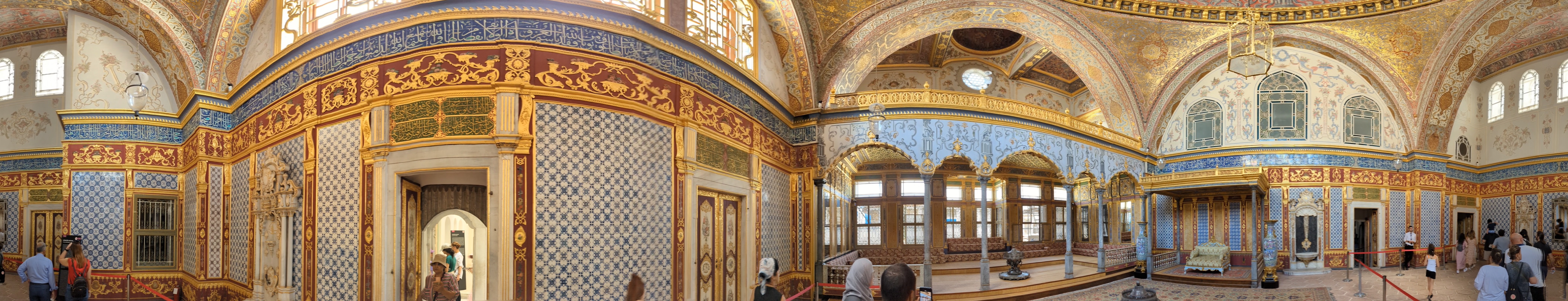 The magnificent Imperial Hall (Hünkar Sofası), also known as the Sultan's Throne Room, located within the Imperial Harem of Topkapı Palace.