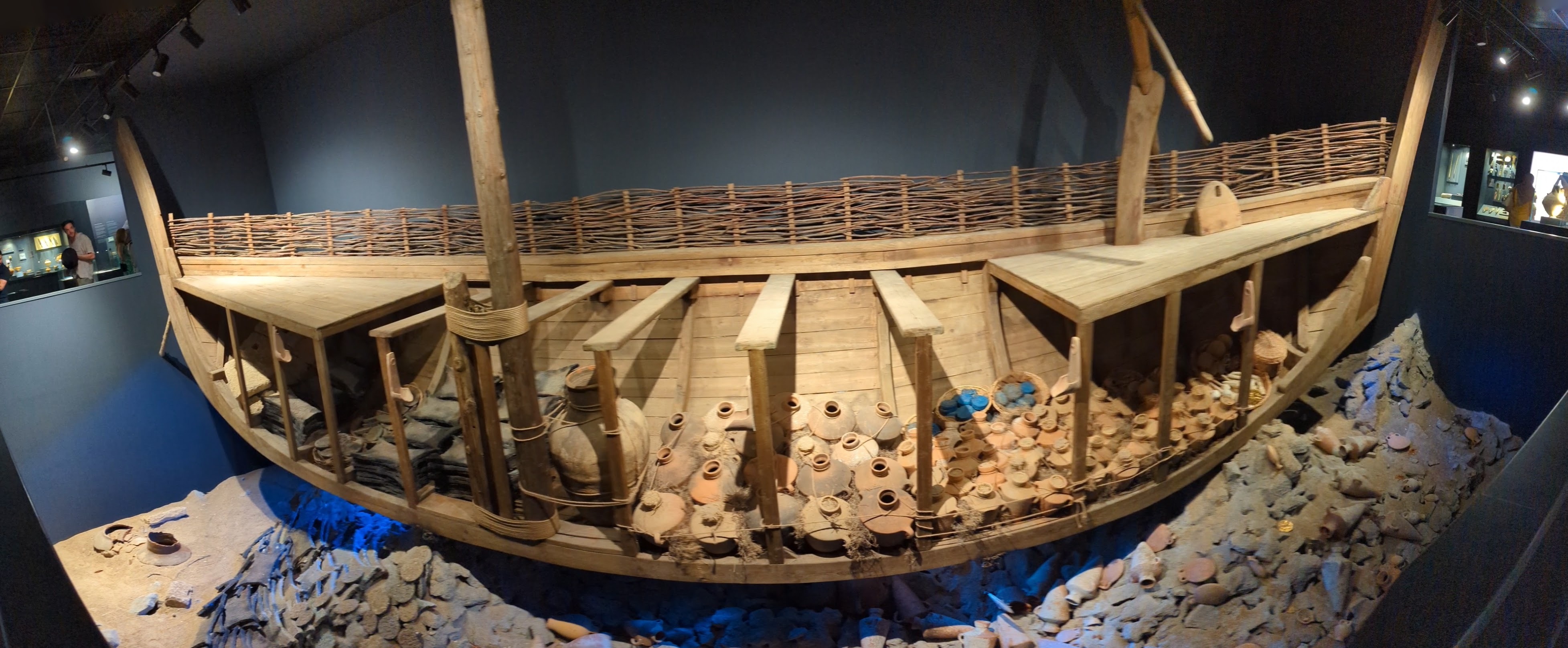 Section view of the hold of an ancient ship