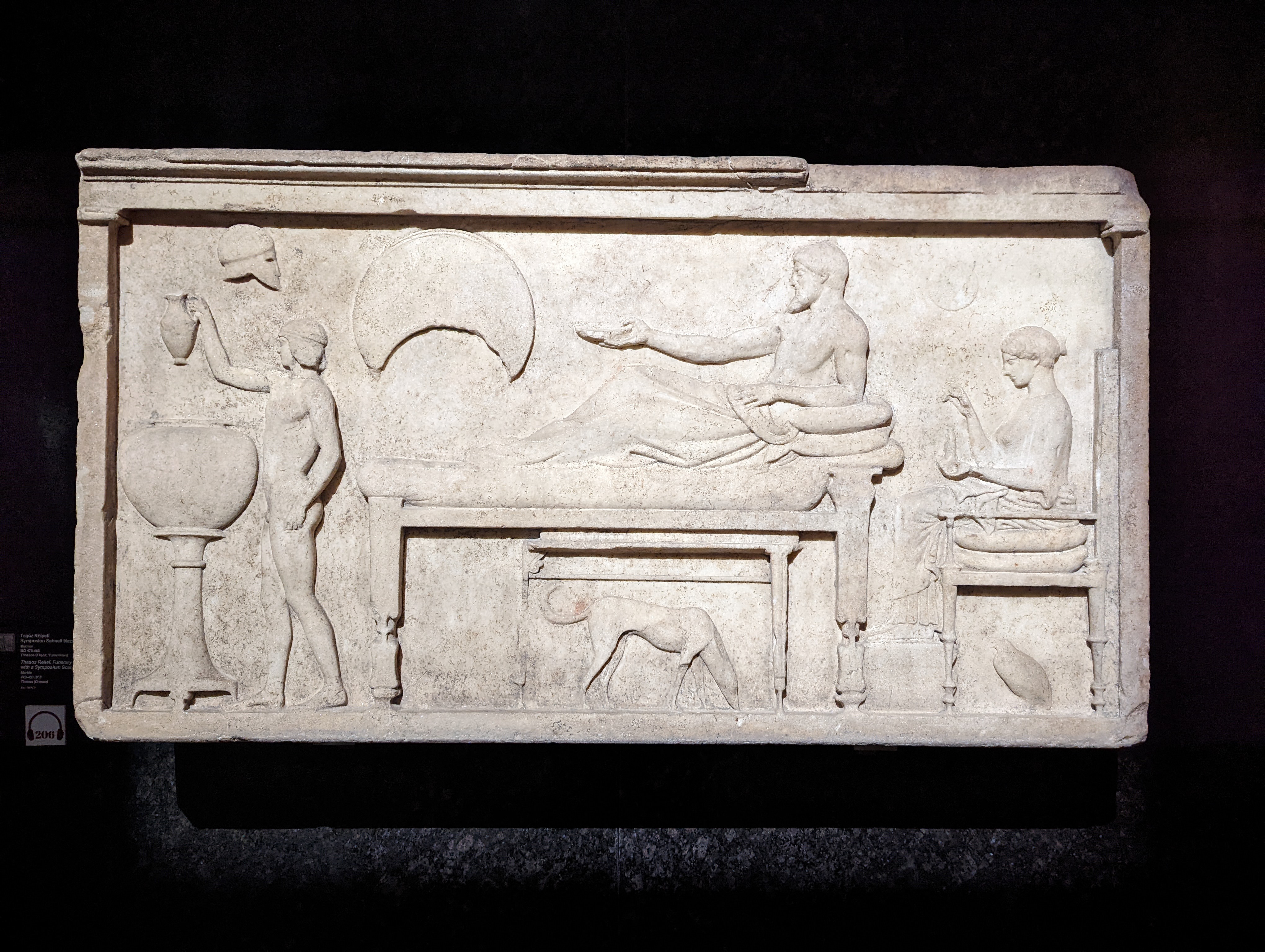 A classical Grave Relief with a Funerary Banquet (Totenmahl / Totenmahlrelief)