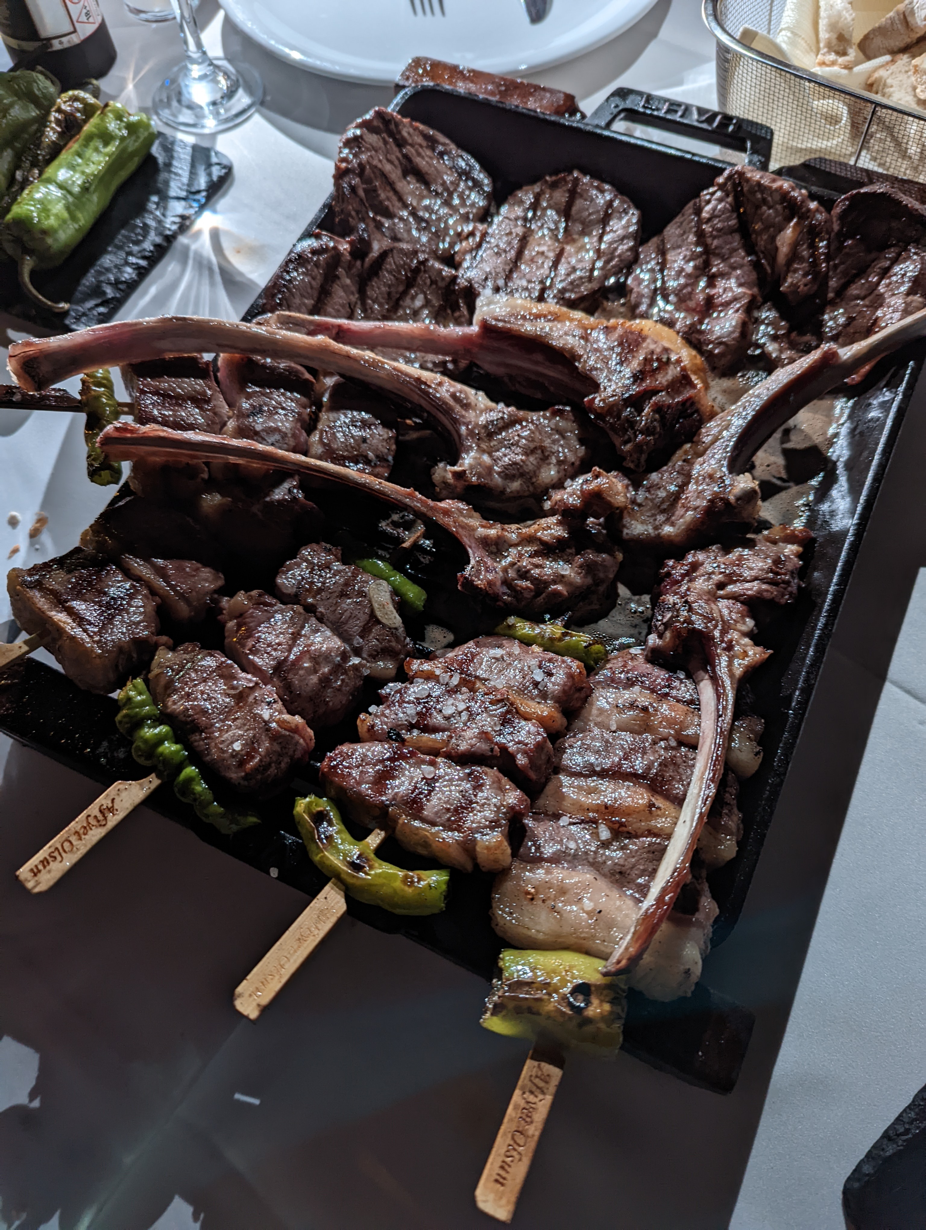 Chops and steak on the grill