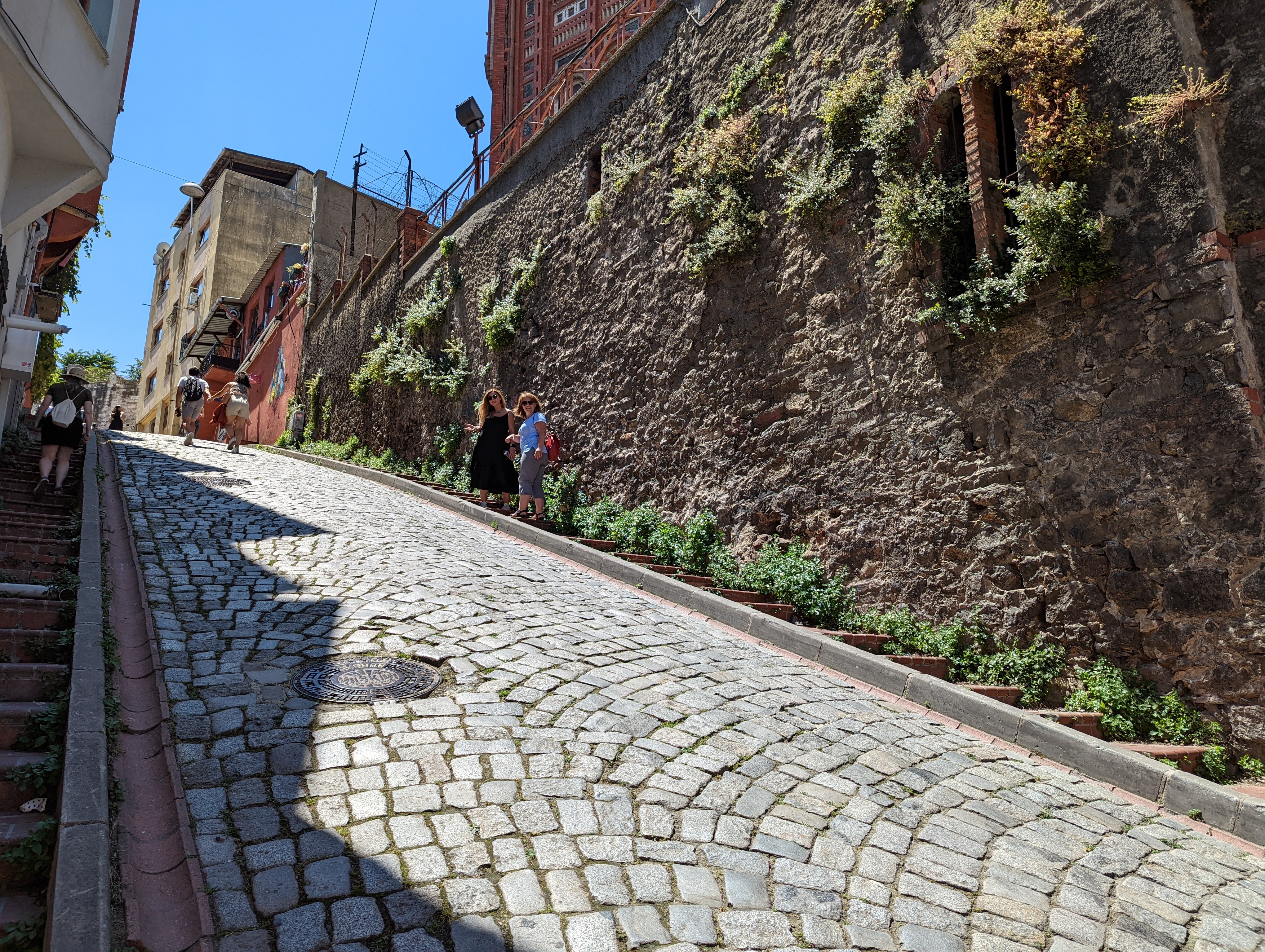 It's hard to see how steep these streets in Istanbul's Balat neighborhood are in a photo but this one does a decent job of capturing the grade of the climb.