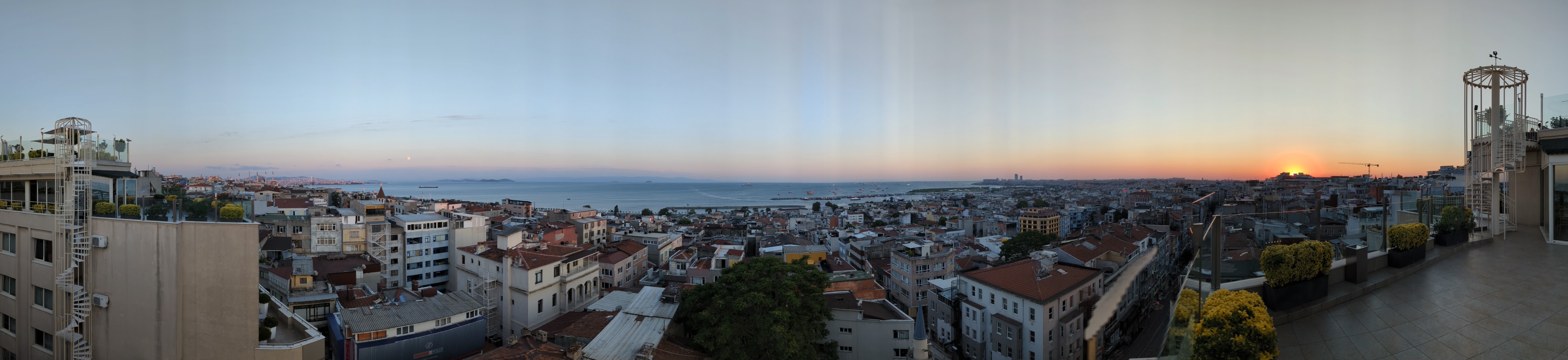 View from hotel rooftop overlooking the Sea of Marmara