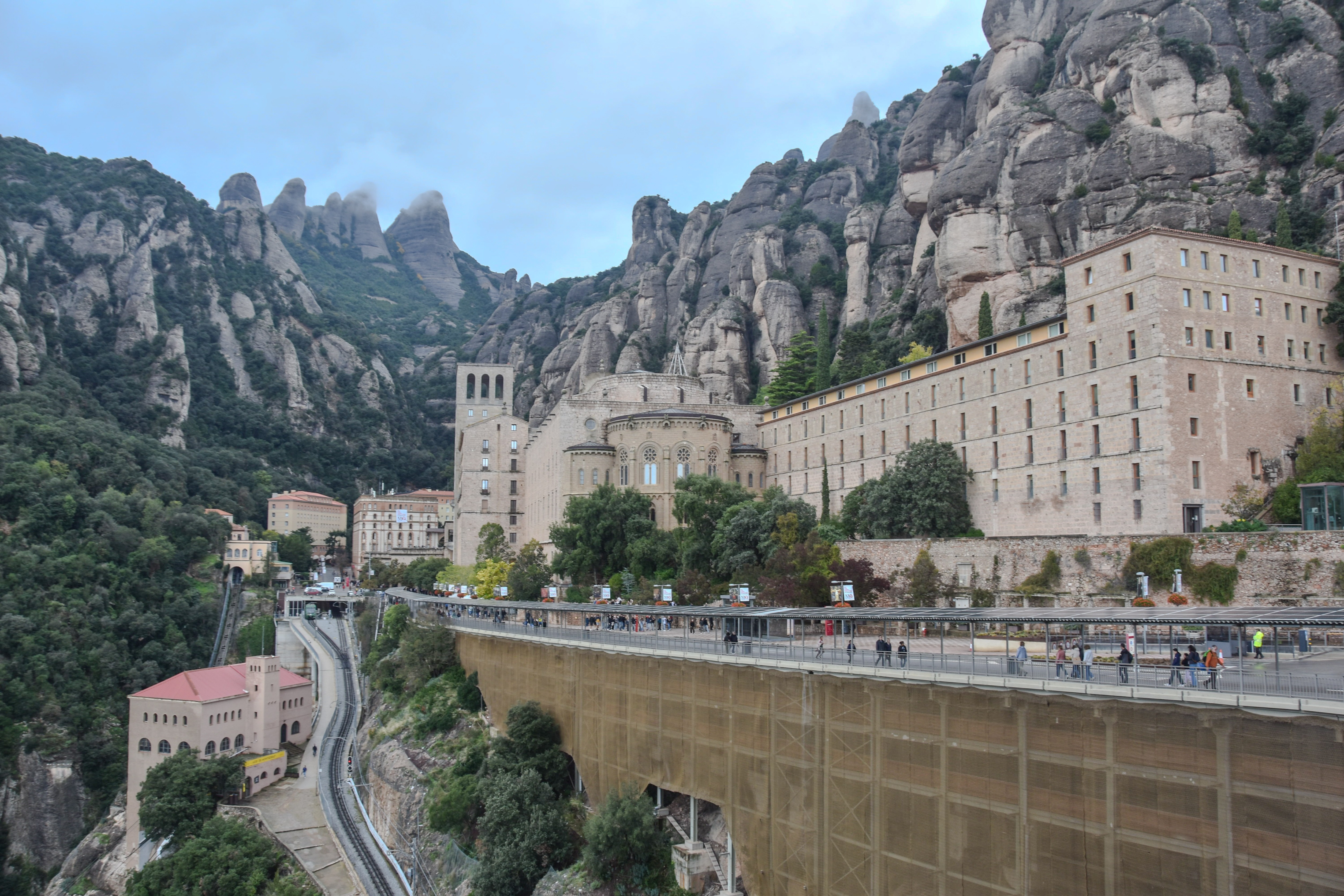 Montserrat built into its mountaintop