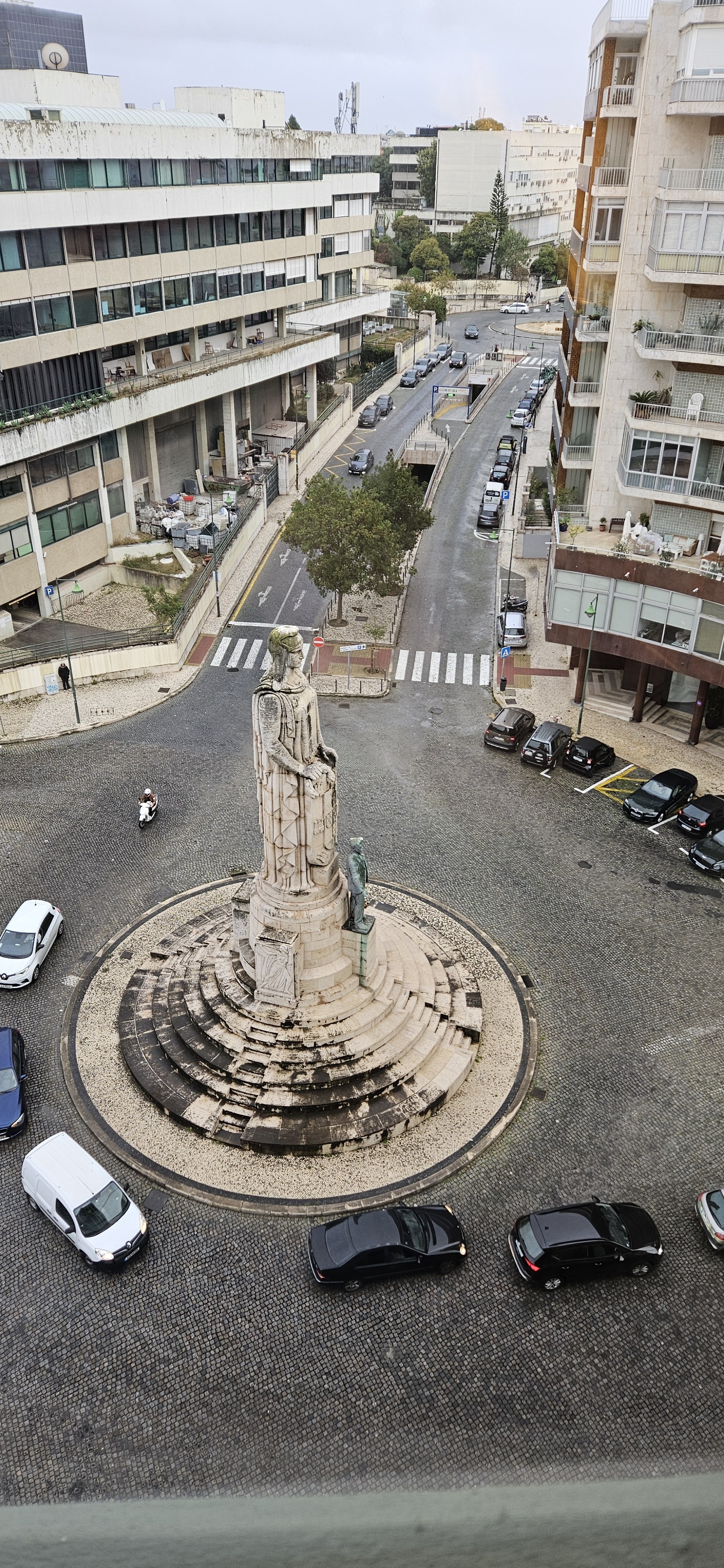 View from our hotel window of monument to António José de Almeida