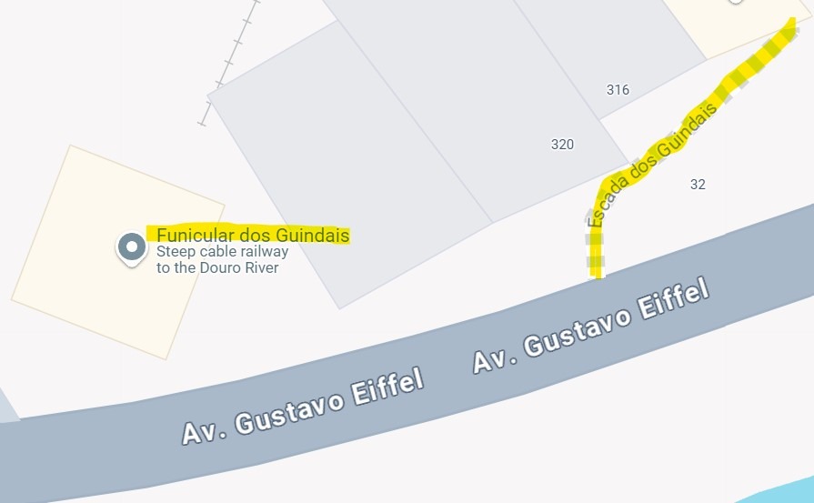 Map showing proximity of funicular and the start of our climb
