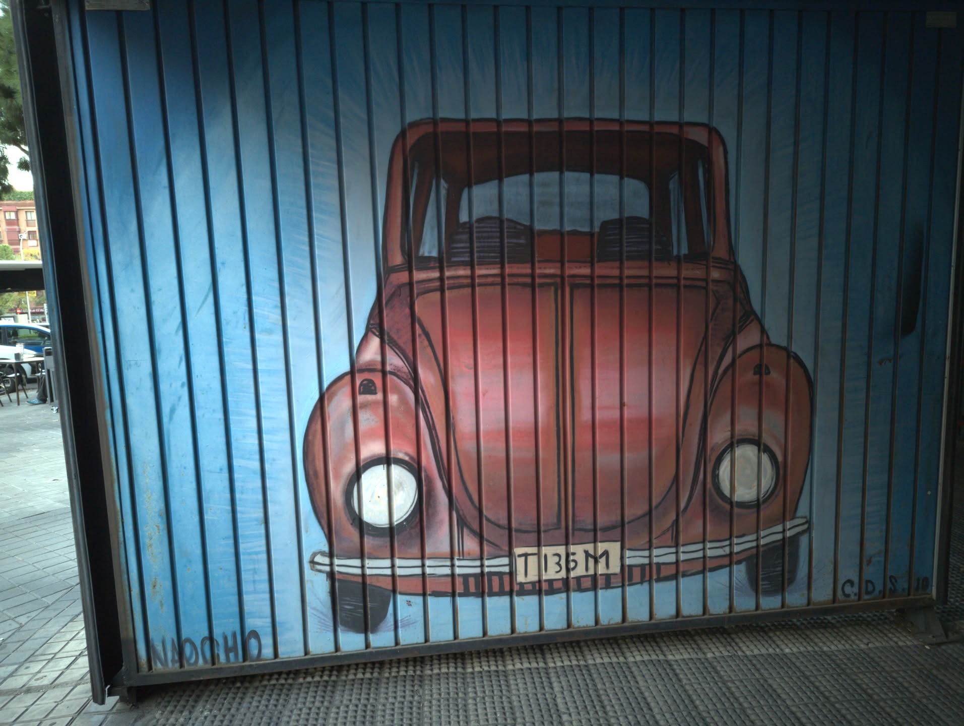 Street art VW bug, Madrid