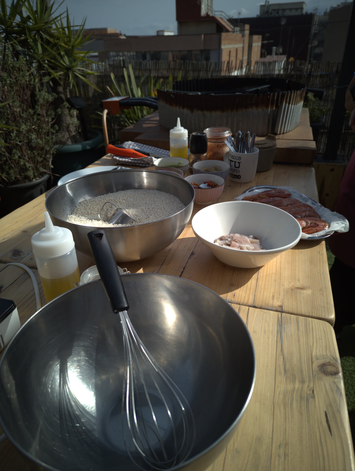 Prepped to start paella outside on the burner