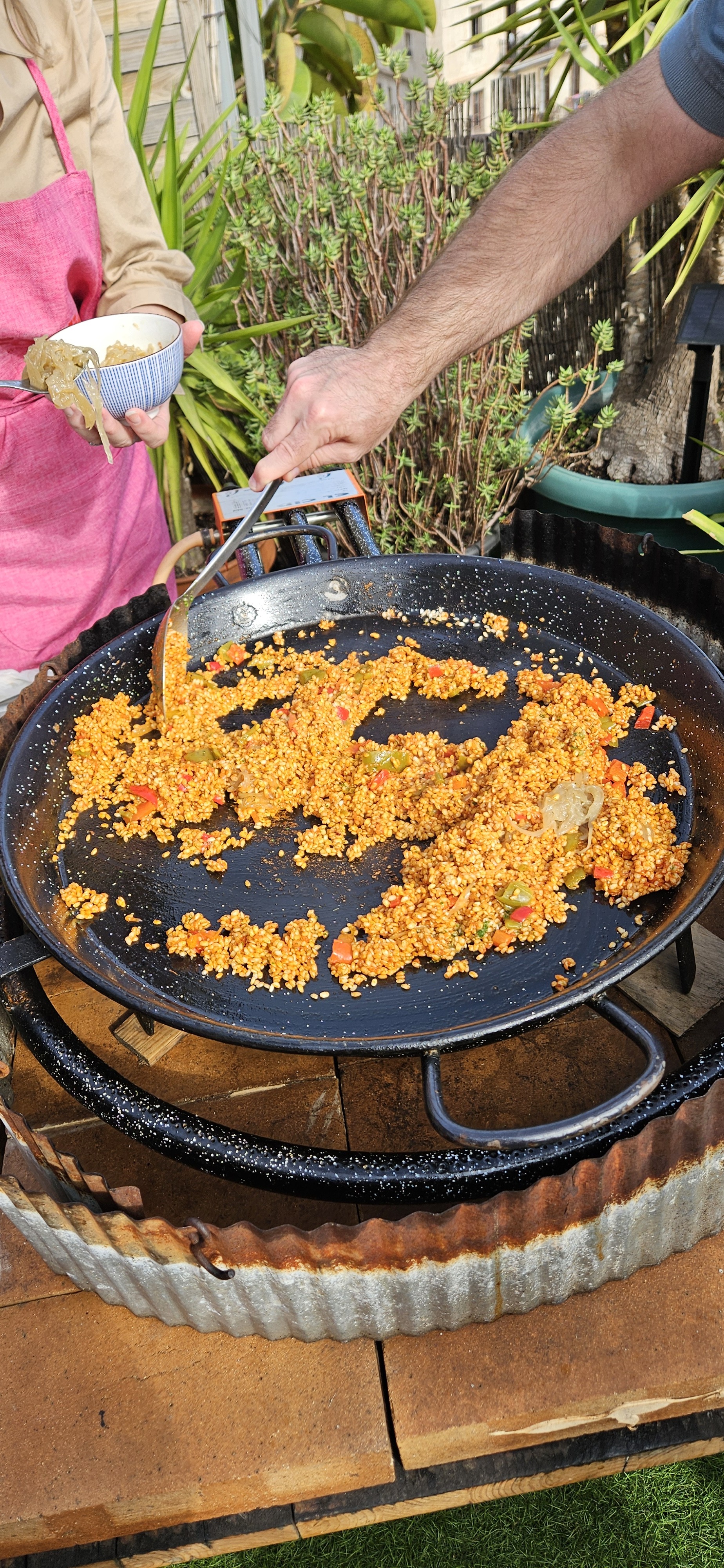 Getting the seasoned rice started