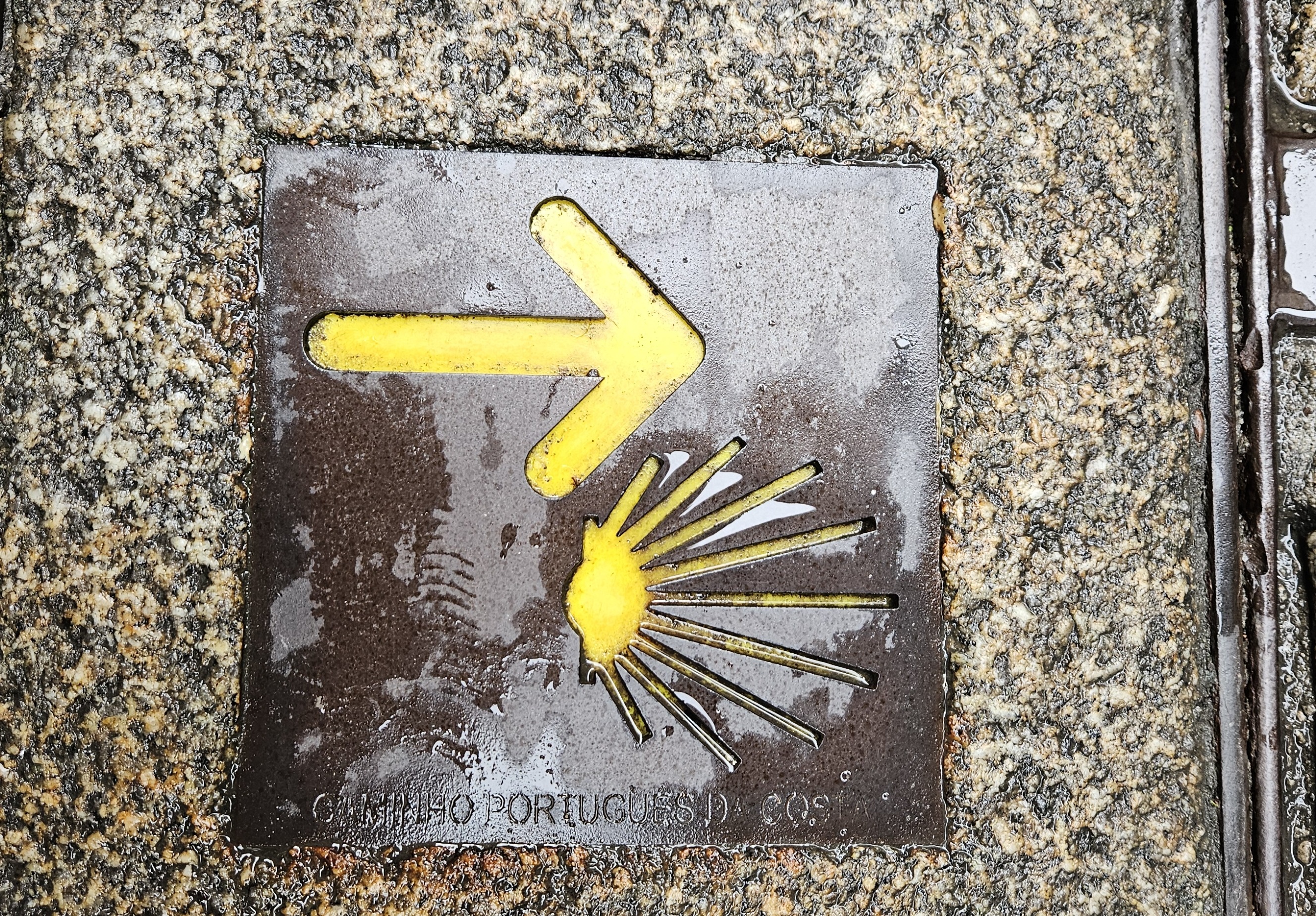 Sign marking the Camino de Santiago de Compostela