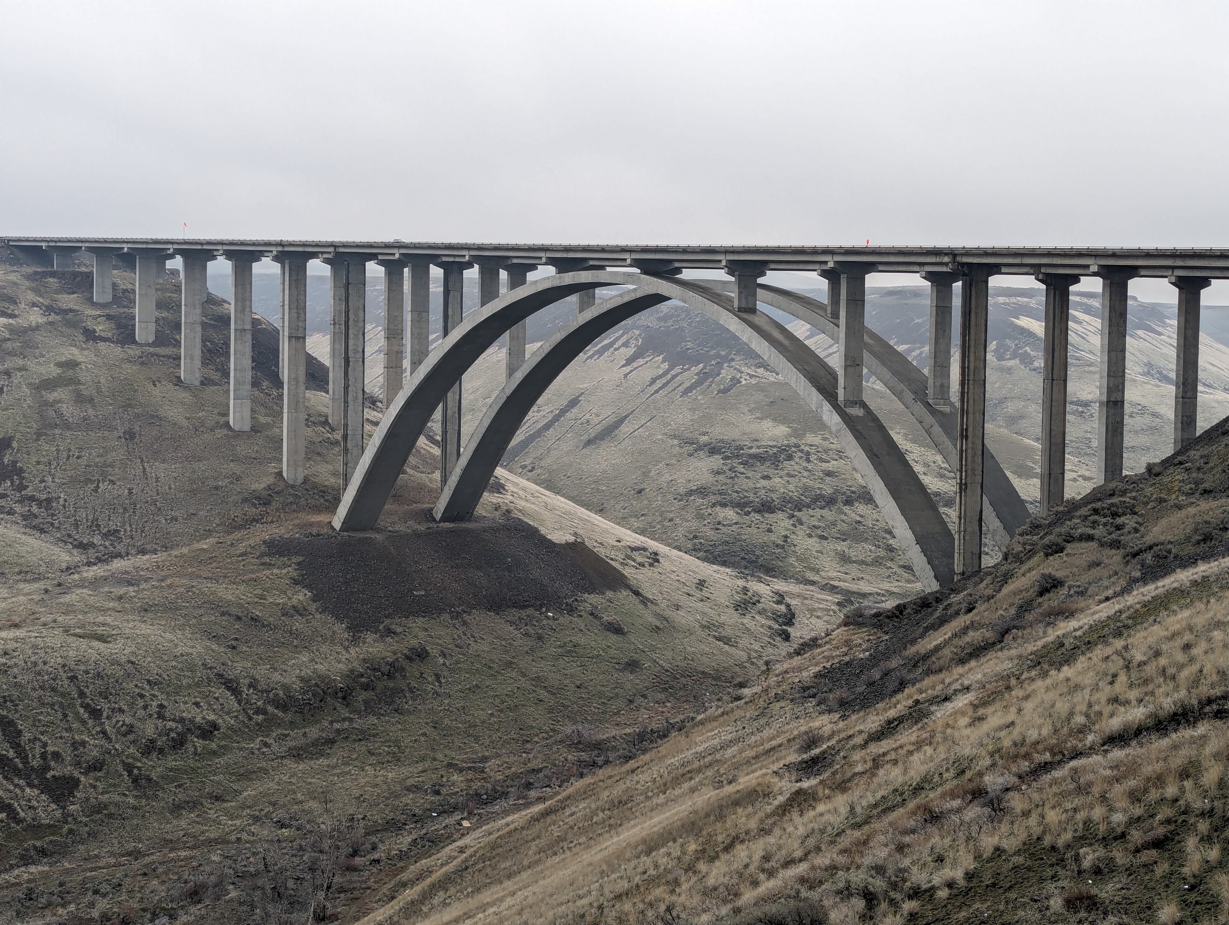 High bridge span at Selah Cliffs preserve in Washington State