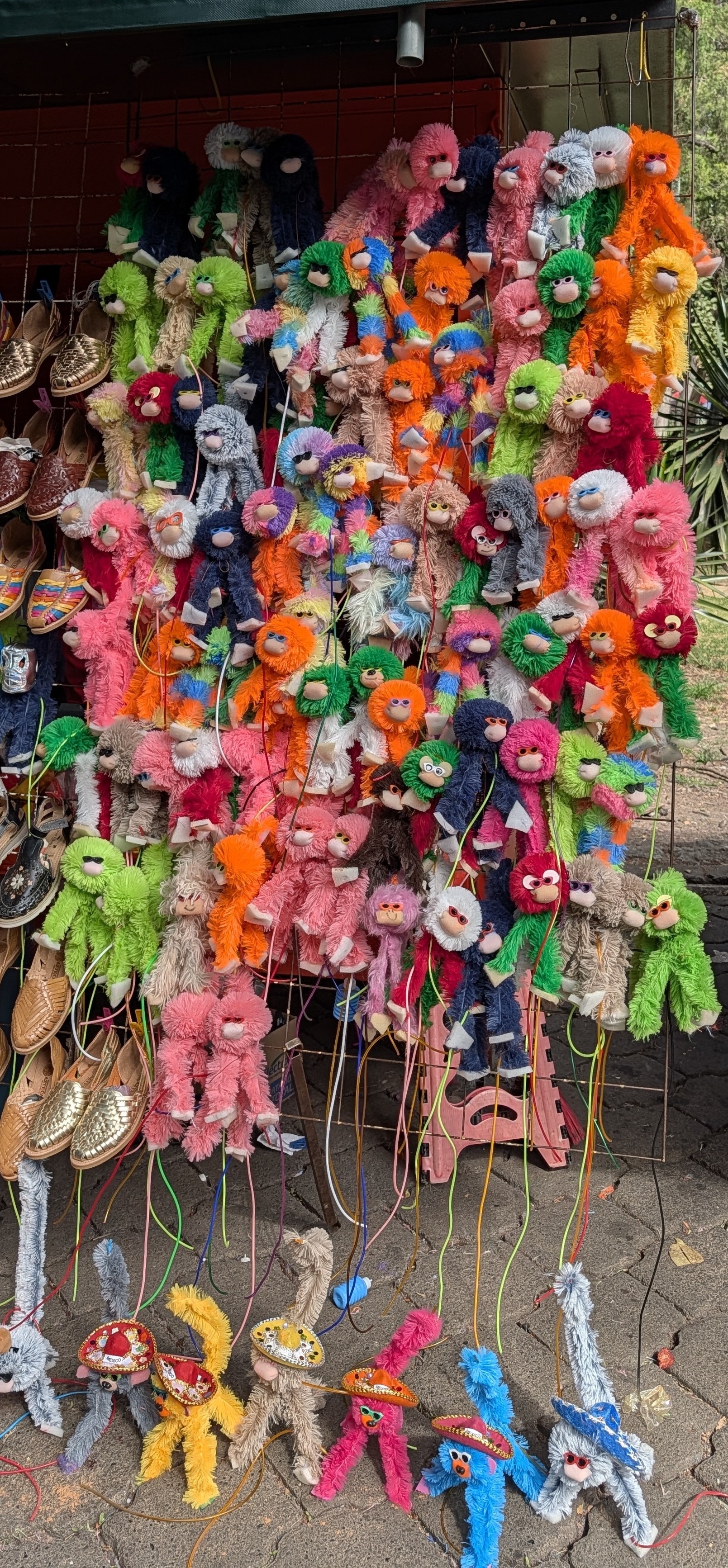 All the colorful garbage you can buy in the park