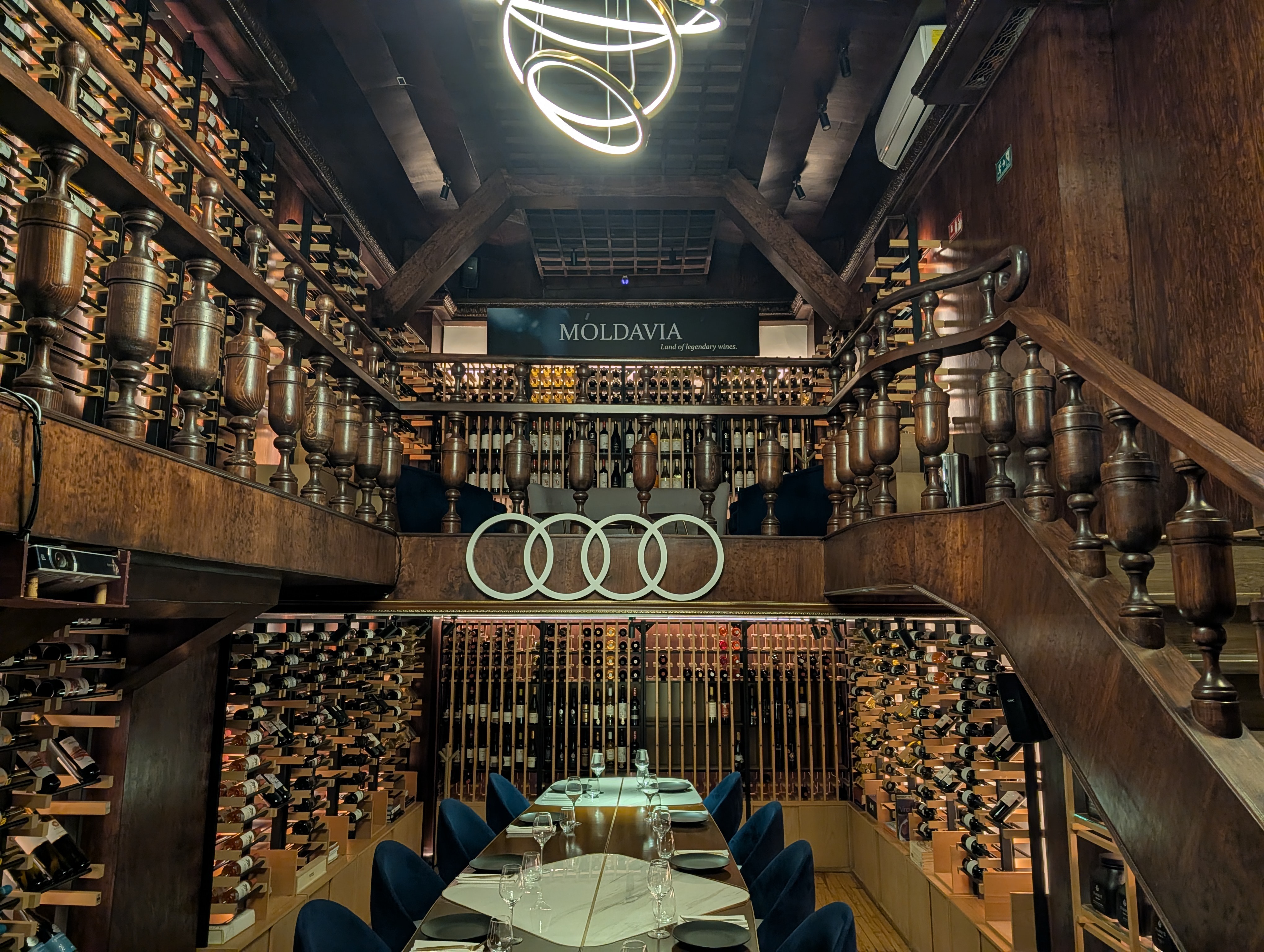 The conditioned wine storage at the Wine Bar CMB