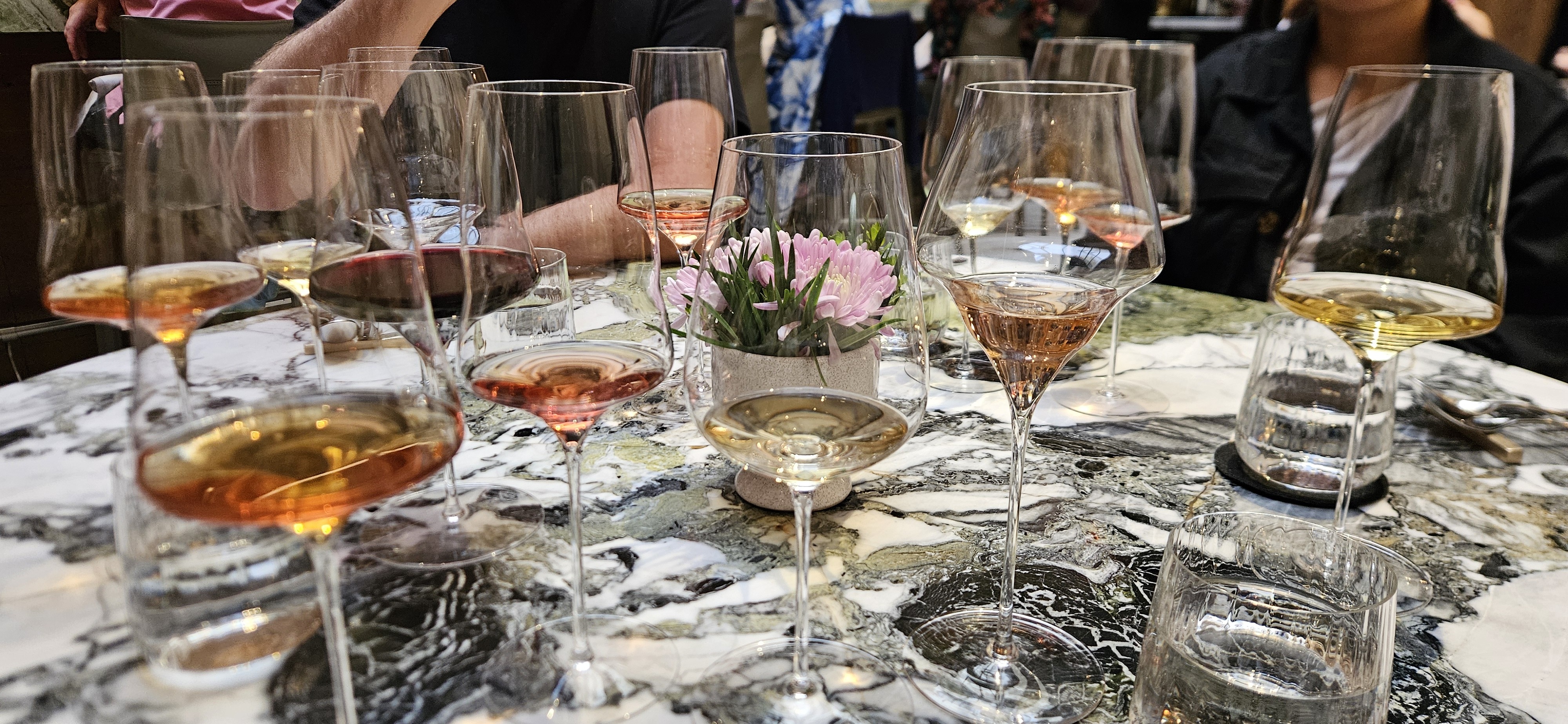 With the wine pairings, if you don't drink quickly you'll have a build up of glasses.
