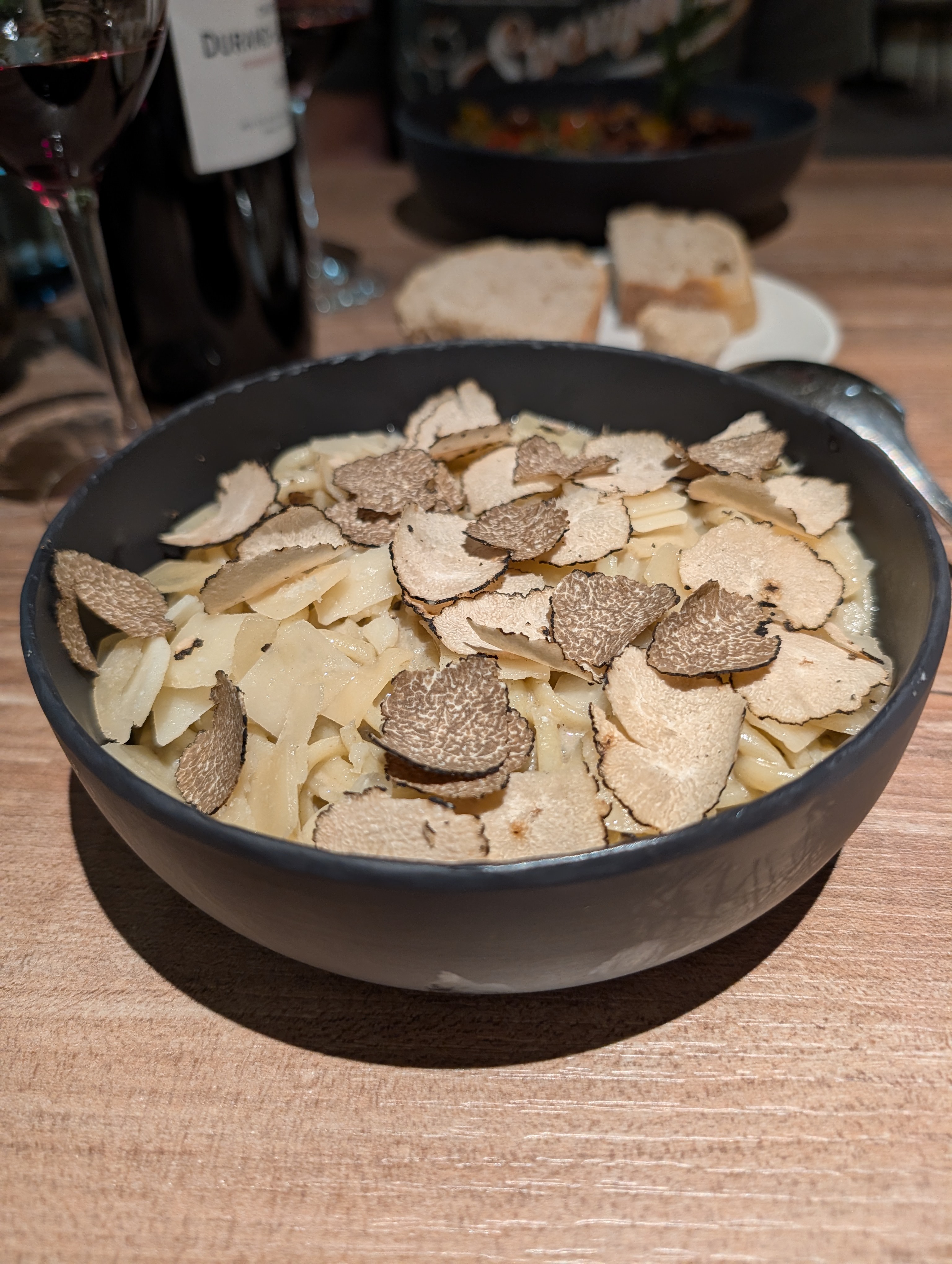 Black and white truffle pasta
