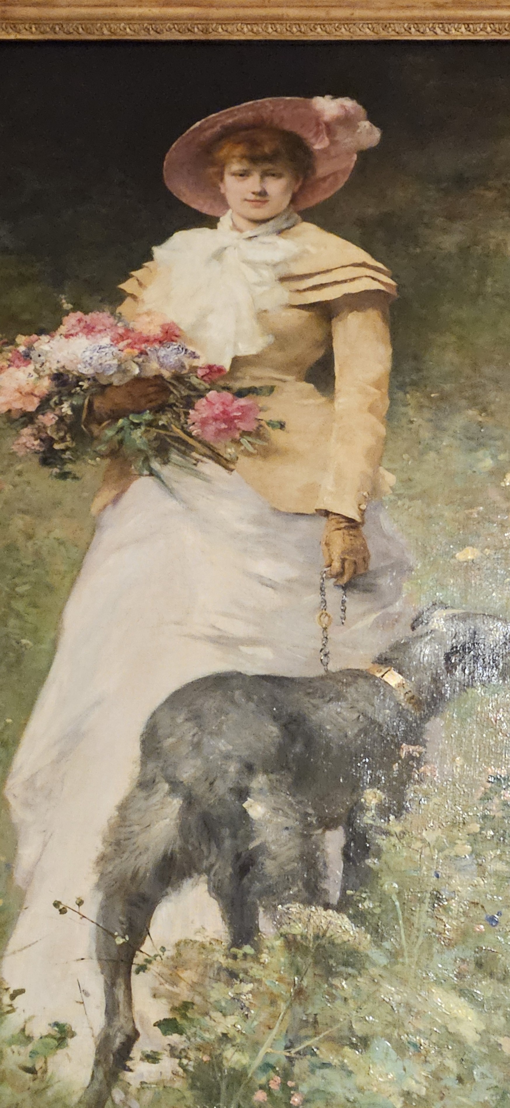 Painting, Woman with dog