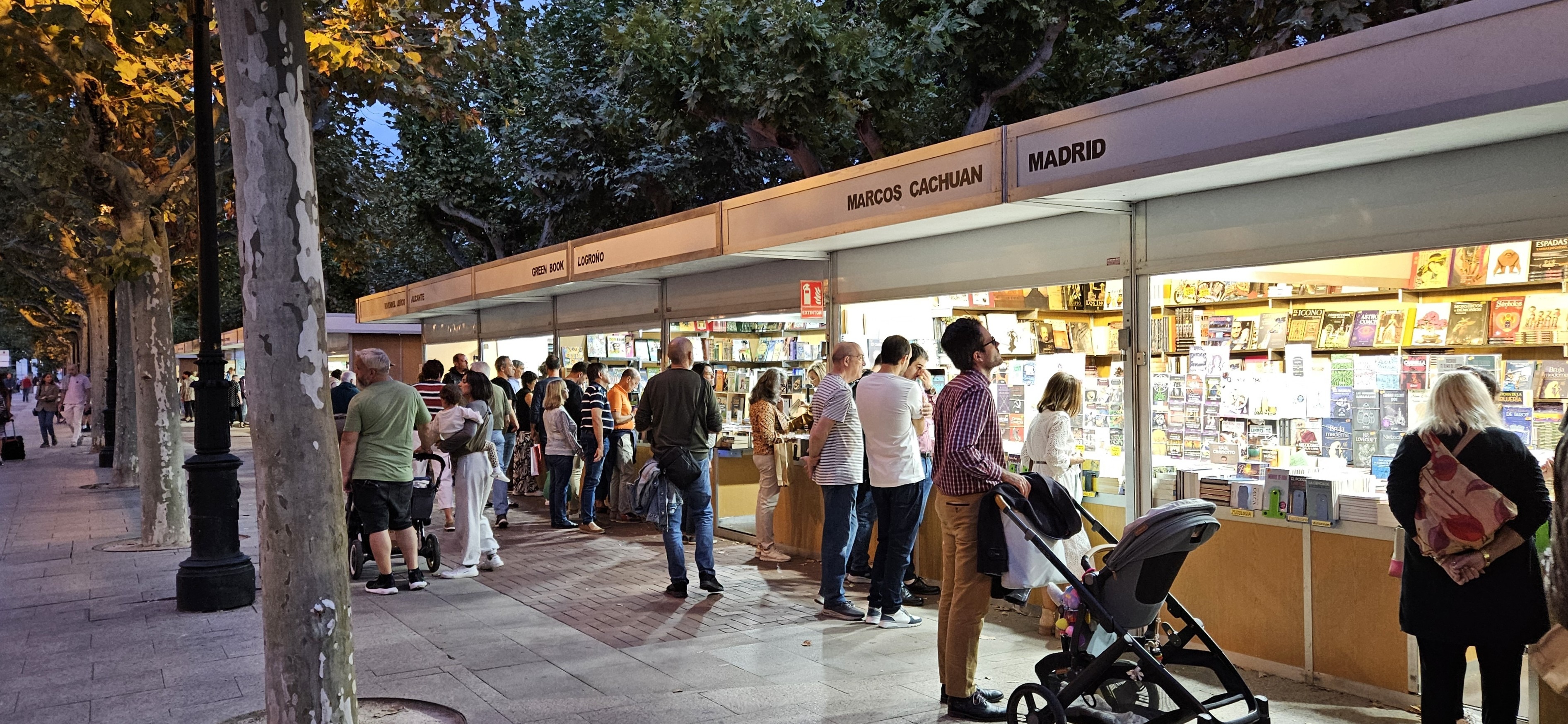 Booths selling books