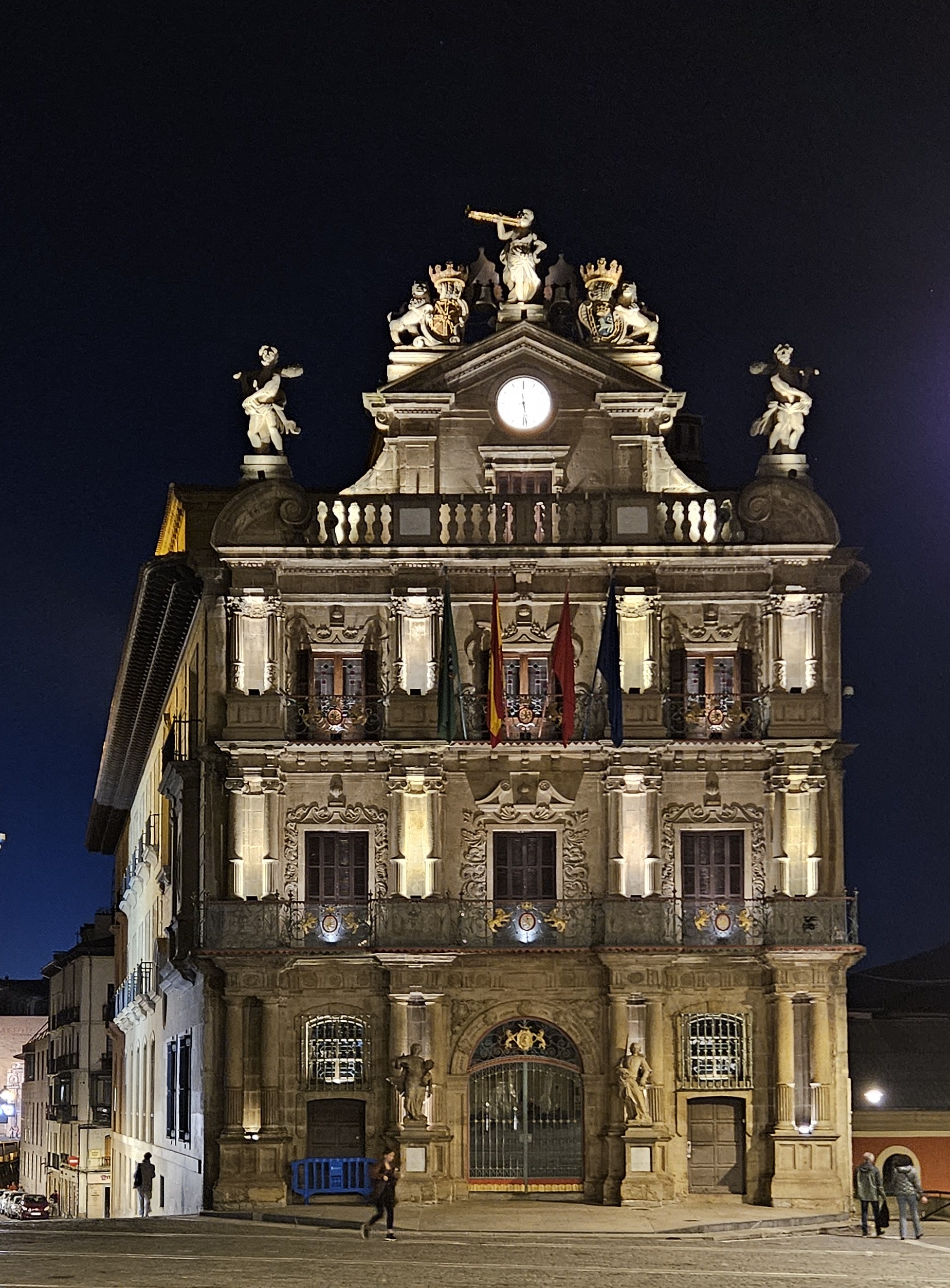 Pamplona City Hall by night