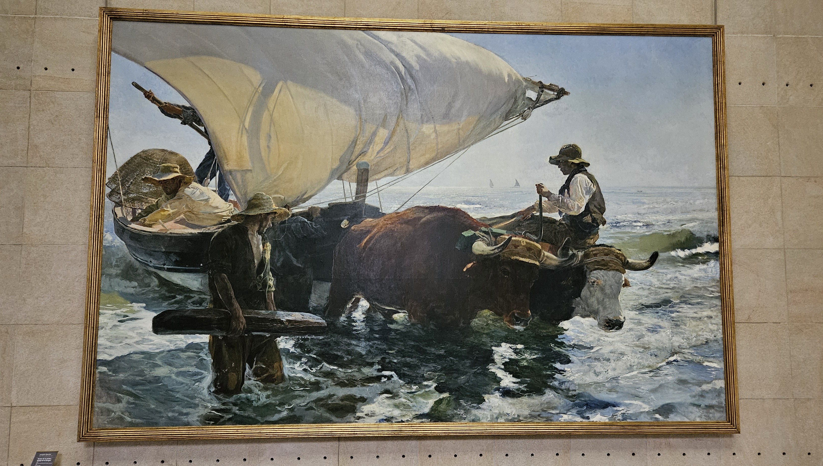 Painting titled Return From Fishing: Hauling the boat, by Joaquín Sorolla y Bastida