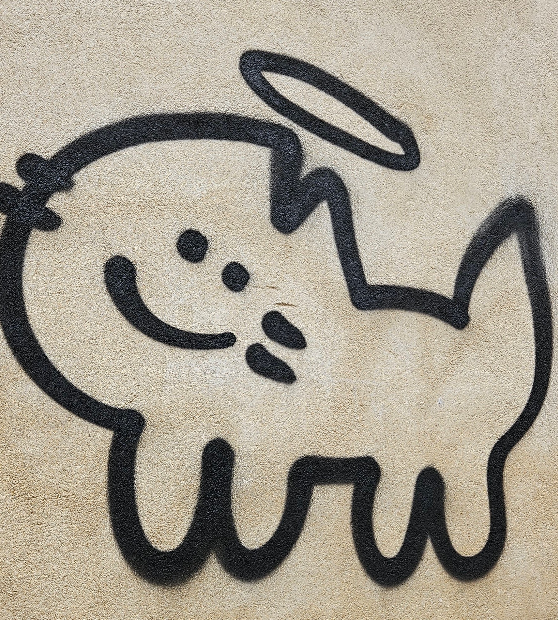 Angel cat graffiti