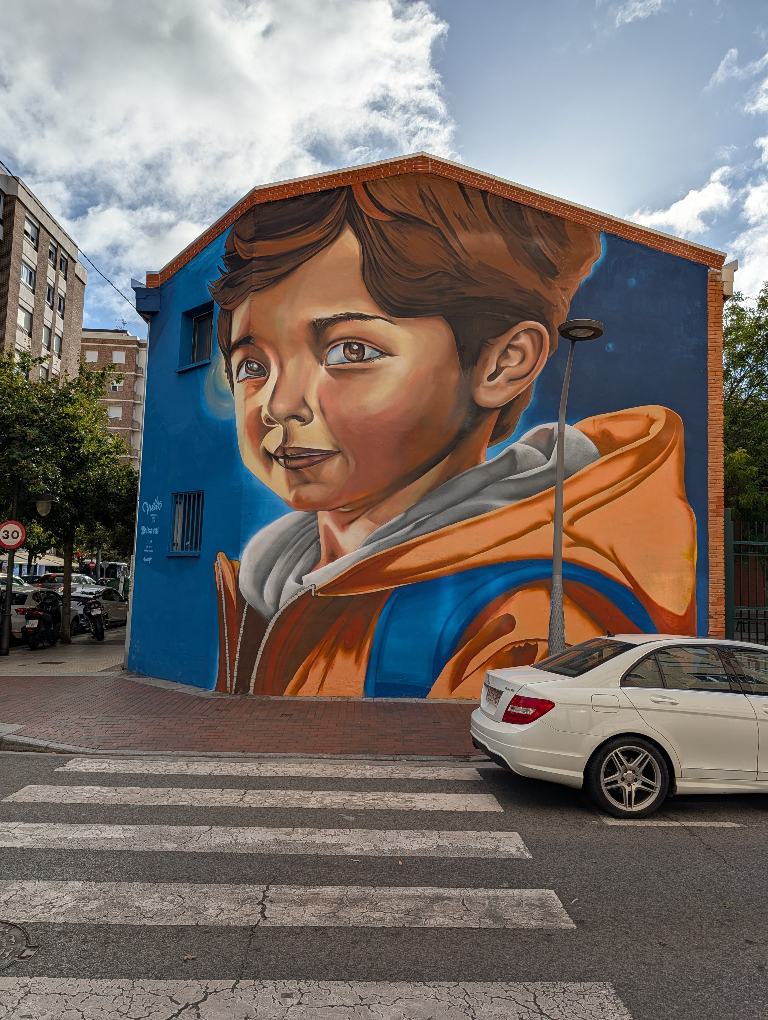 Mural of child's face