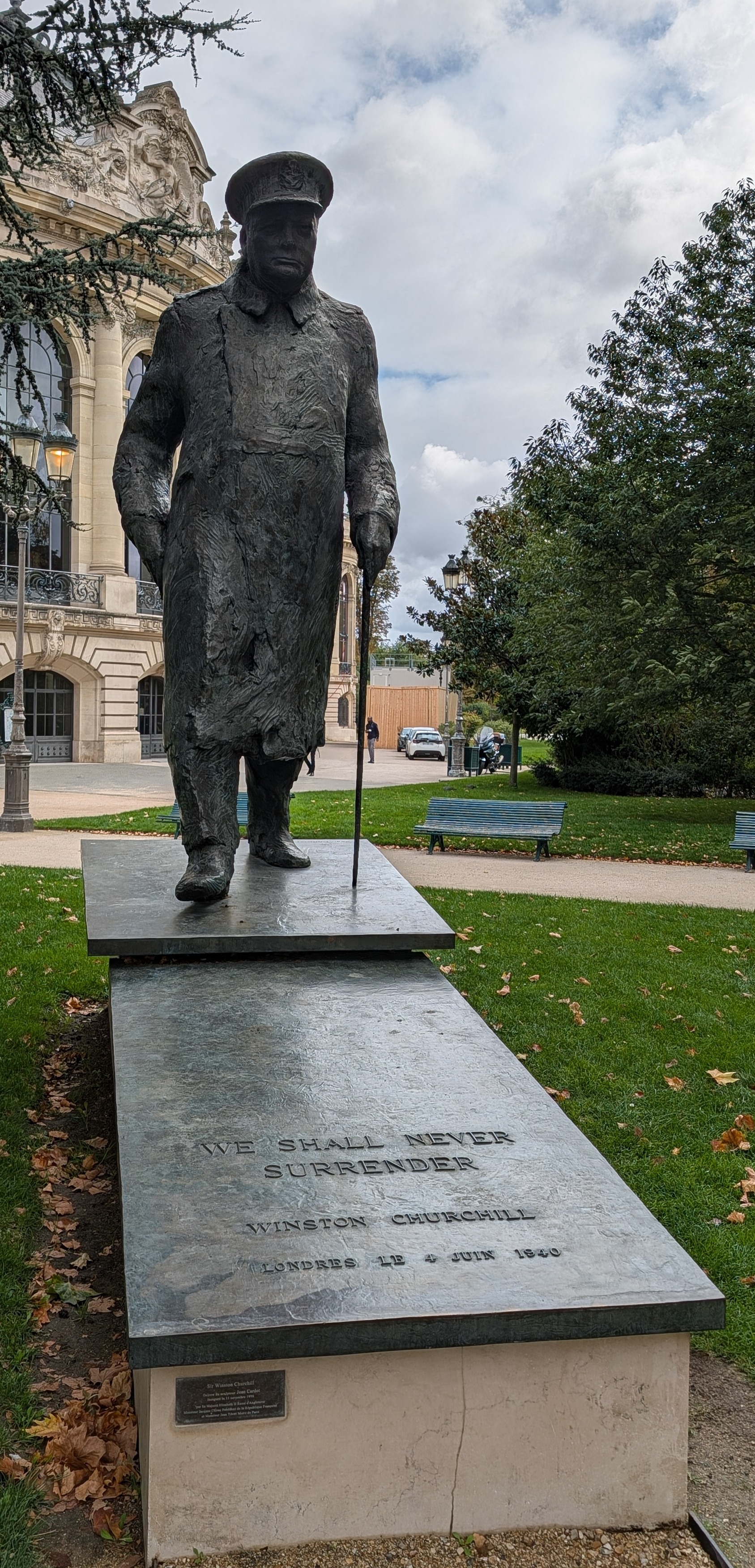 Winston Churchill statue outside the Petit Palais in Paris