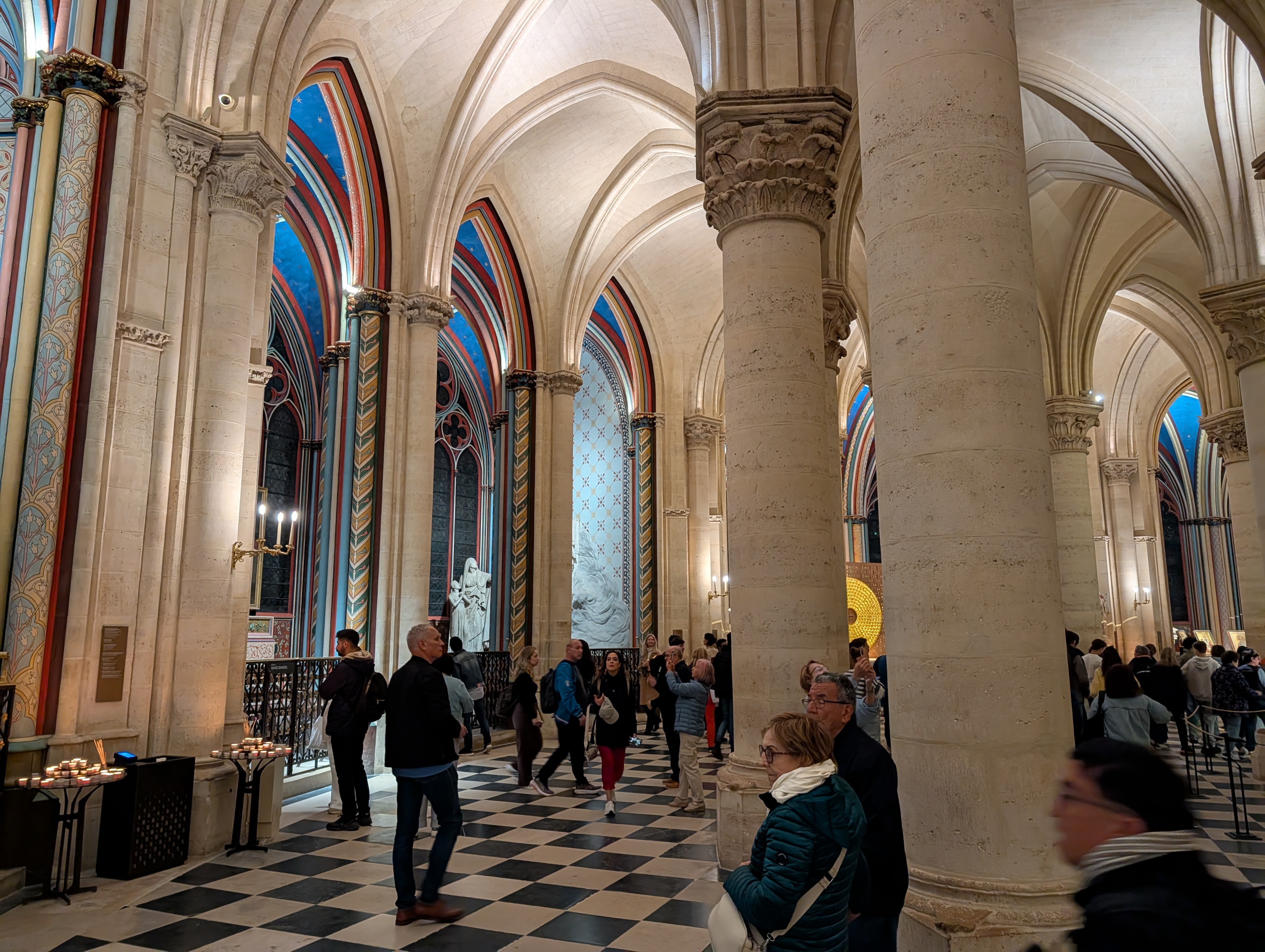 Color detail of the restored Notre Dame Cathedral