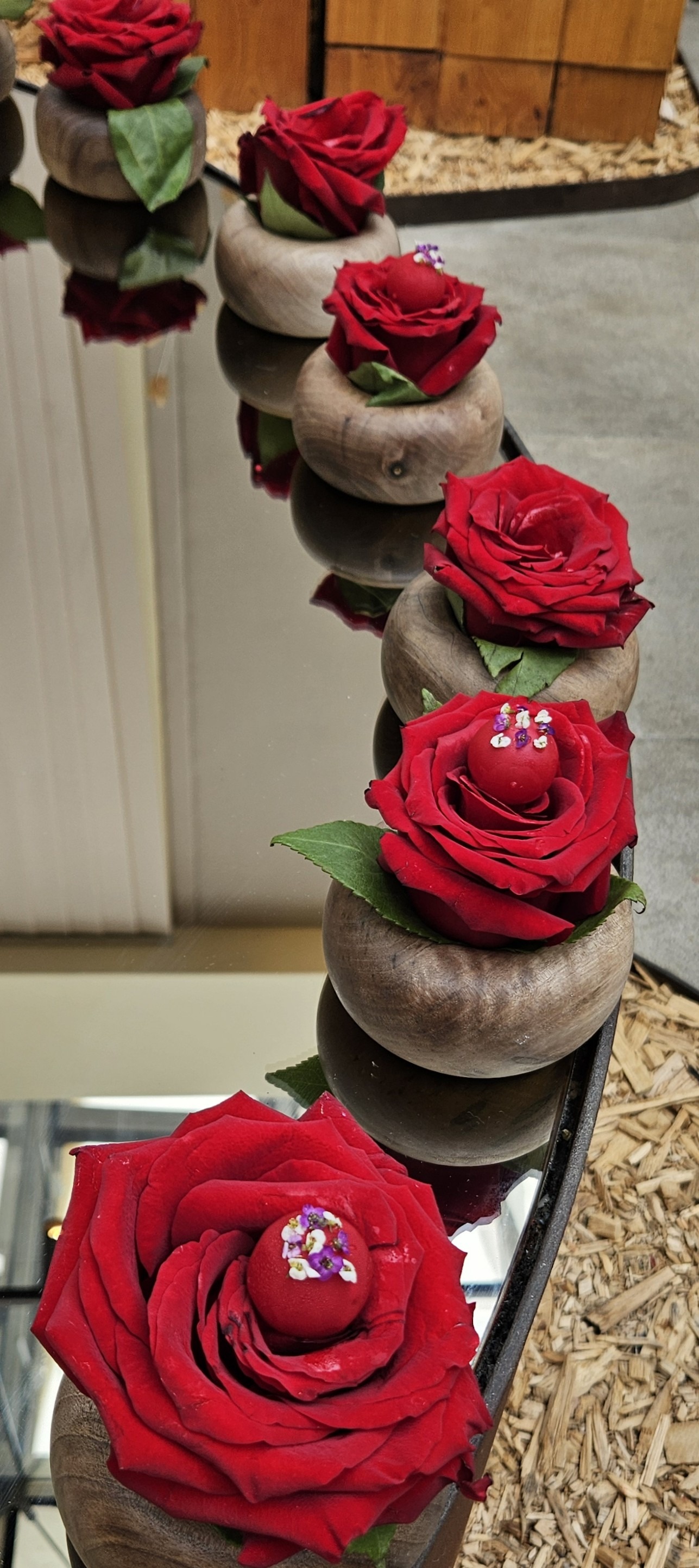 Passionfruit cordial presented in a rose