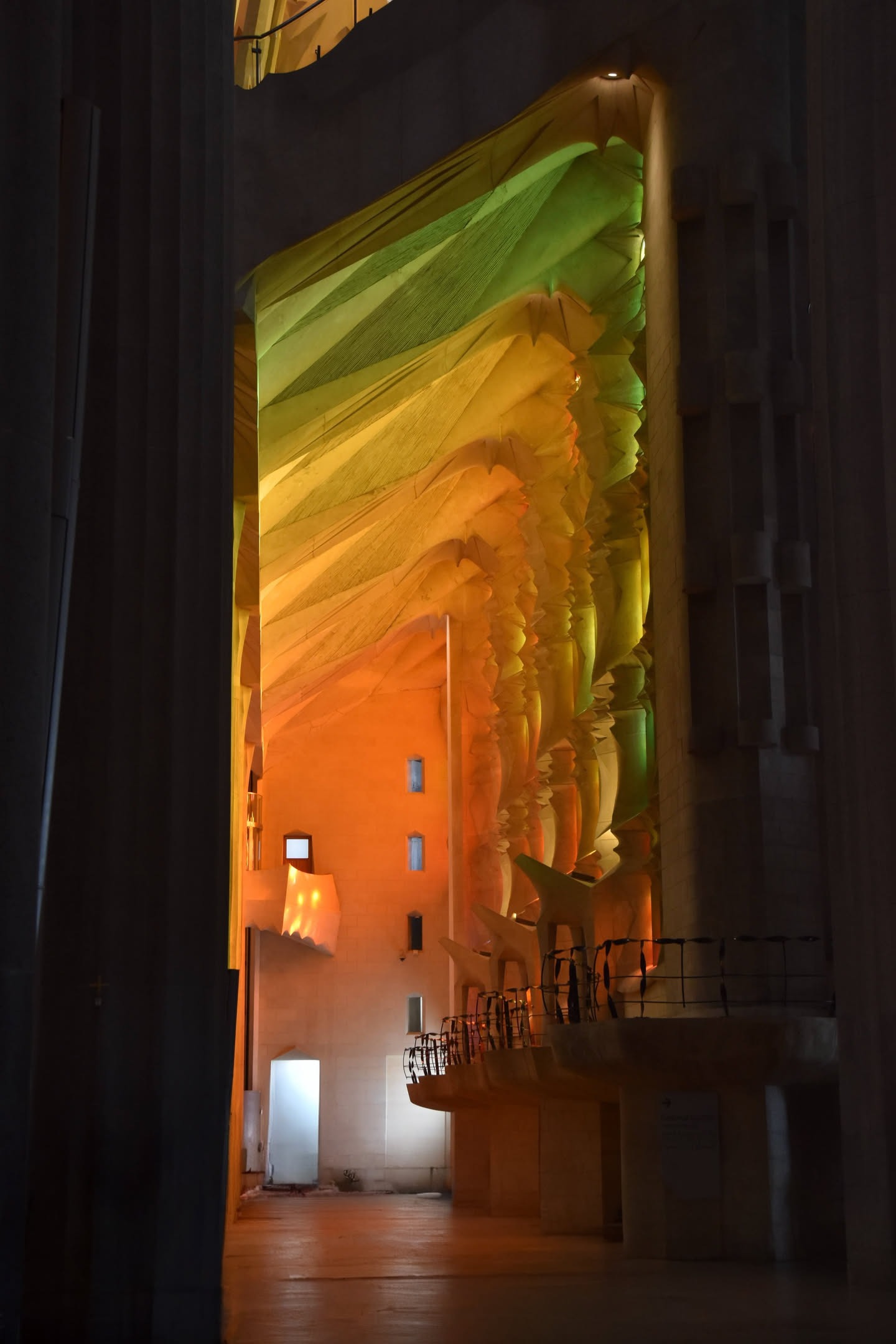 Warm glass colors of Sagrada Família