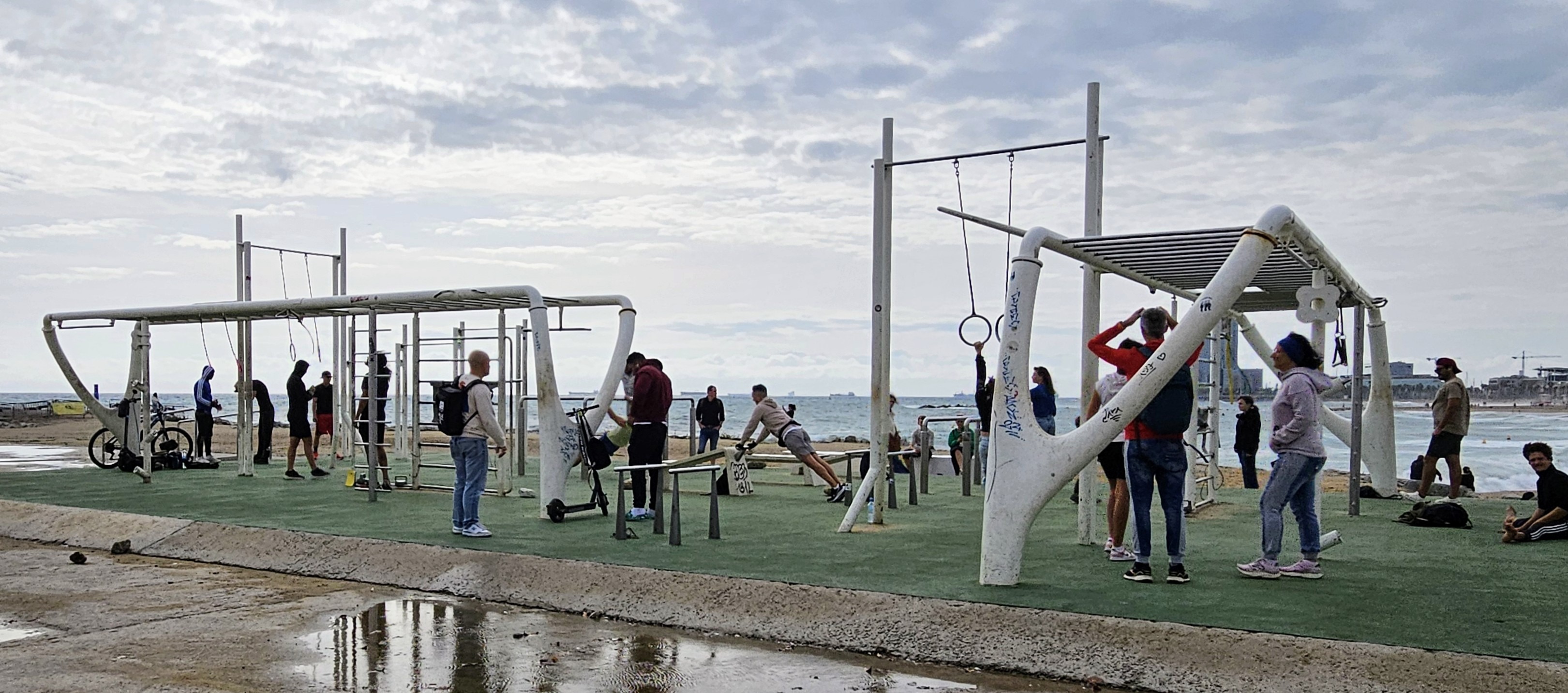 Fitness playground at the beach