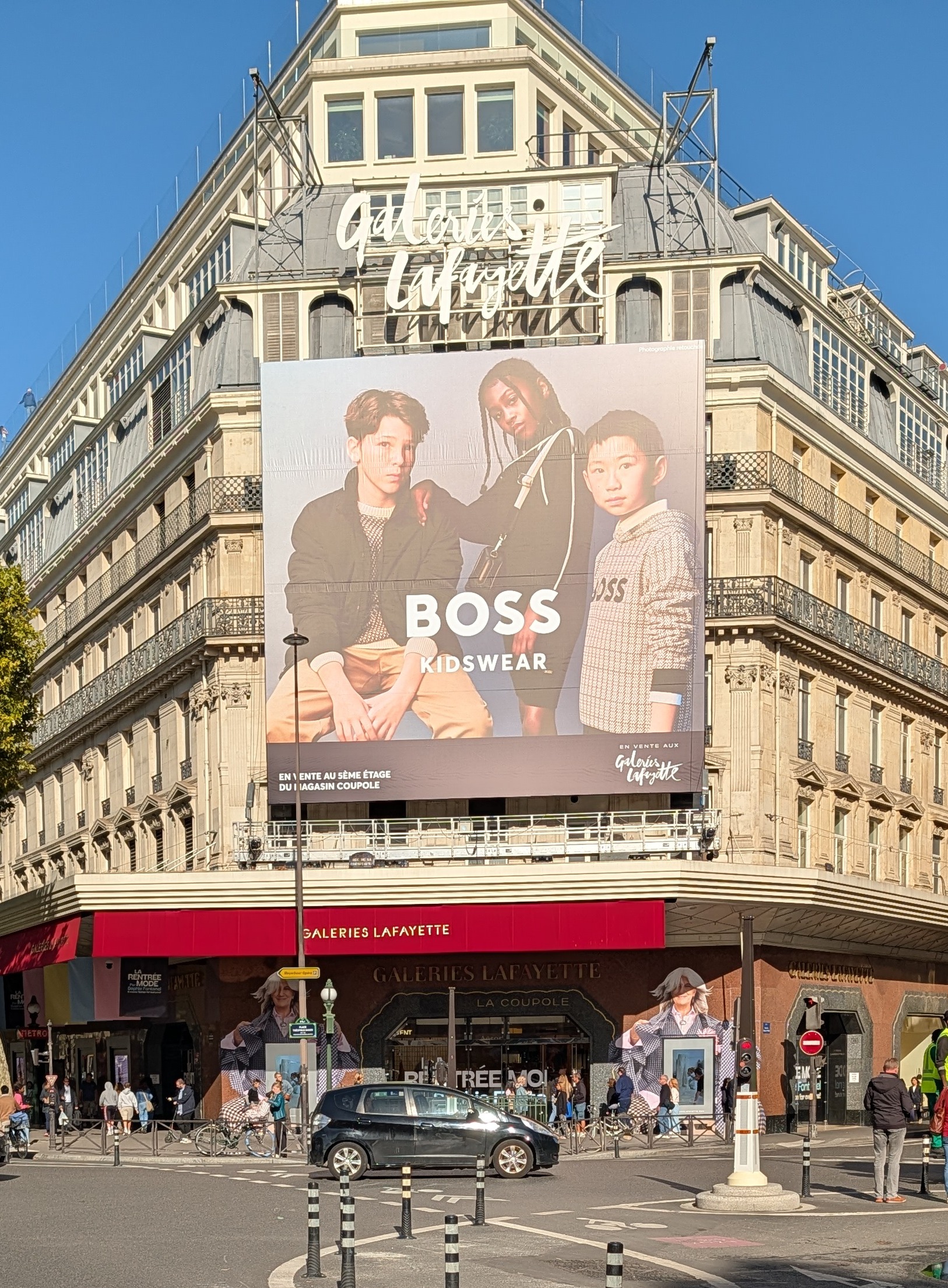Outside the Galleries Lafayette Haussmann