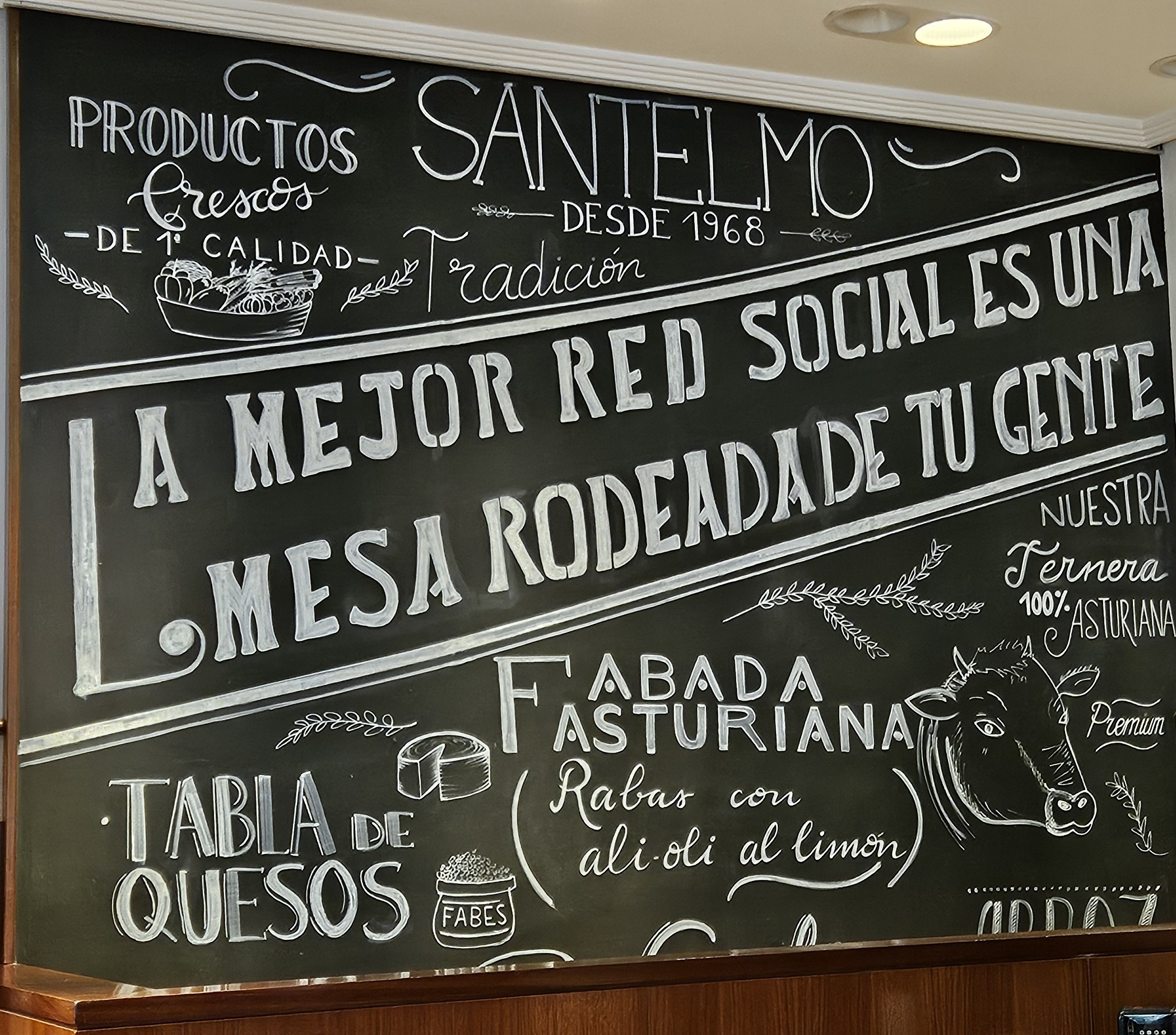Message board in Santelmo cafe