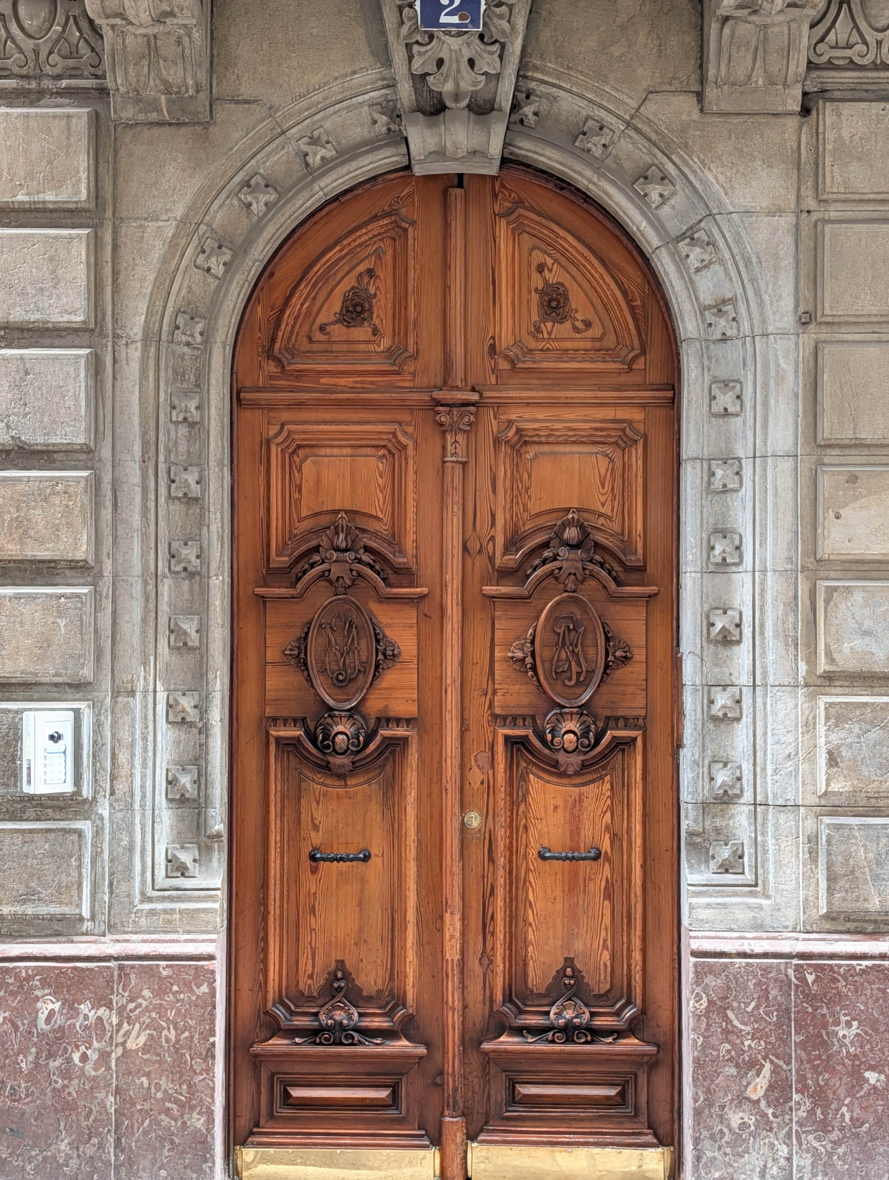 Ornate wooden doorway