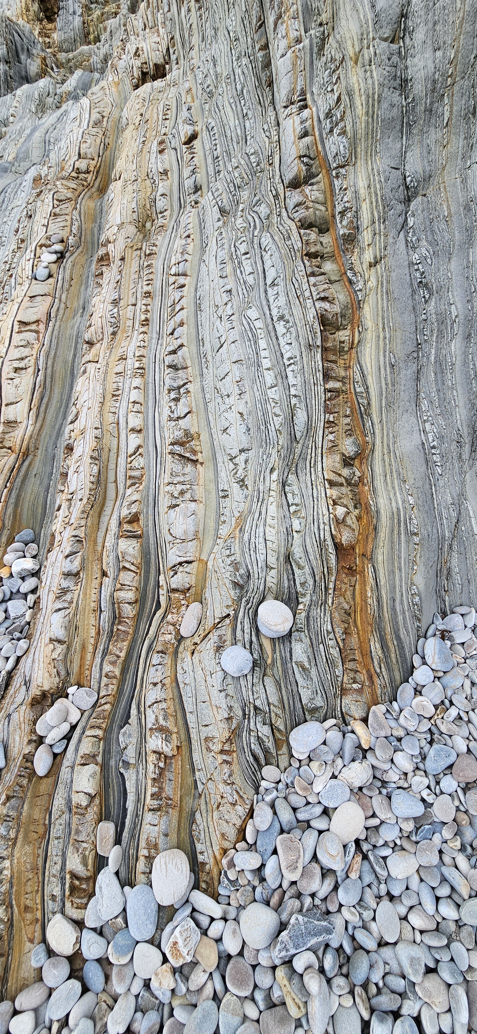 Nearly vertical rock layers