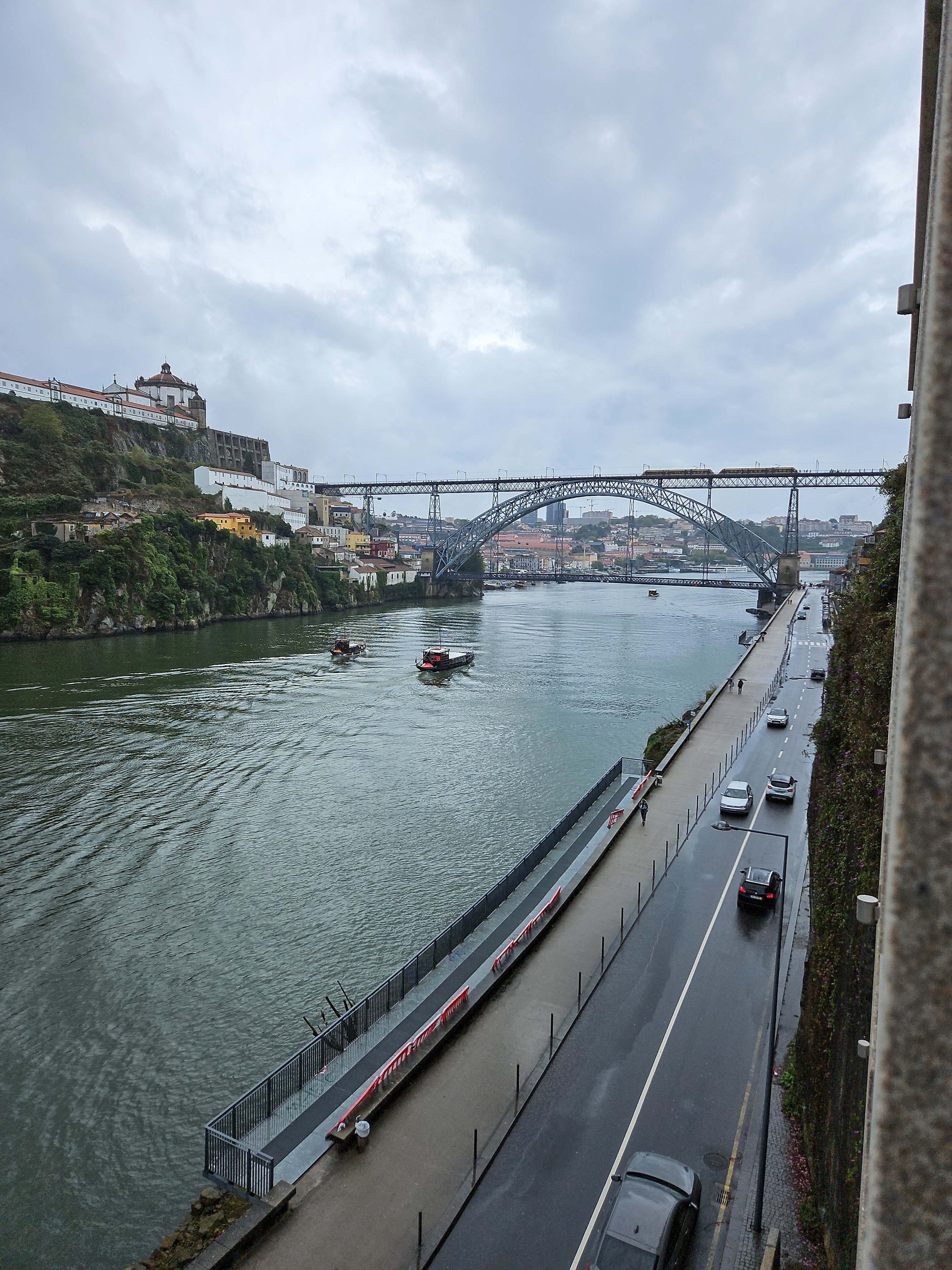 Looking downriver from our hotel room window