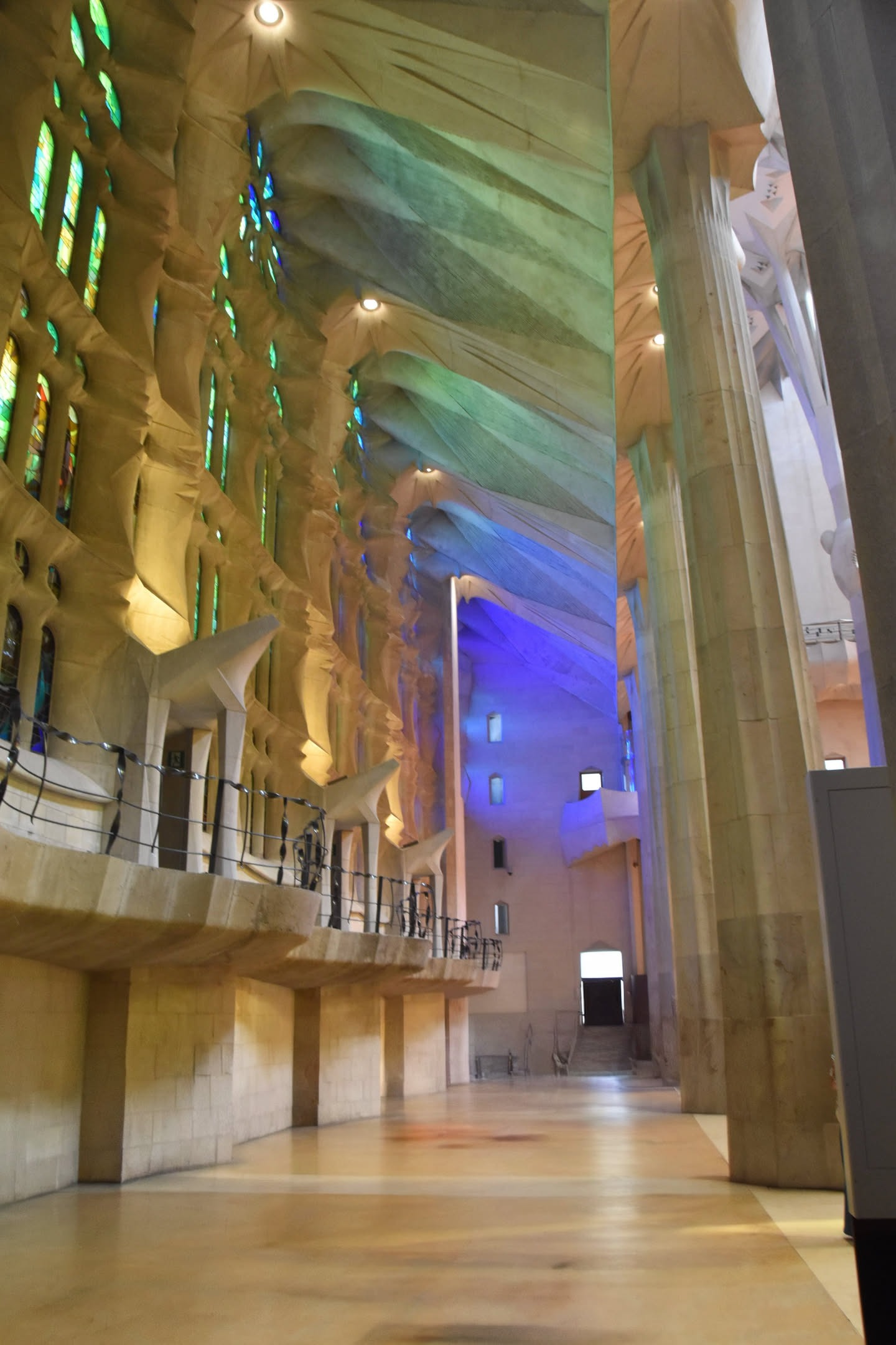 Cool glass colors of Sagrada Família