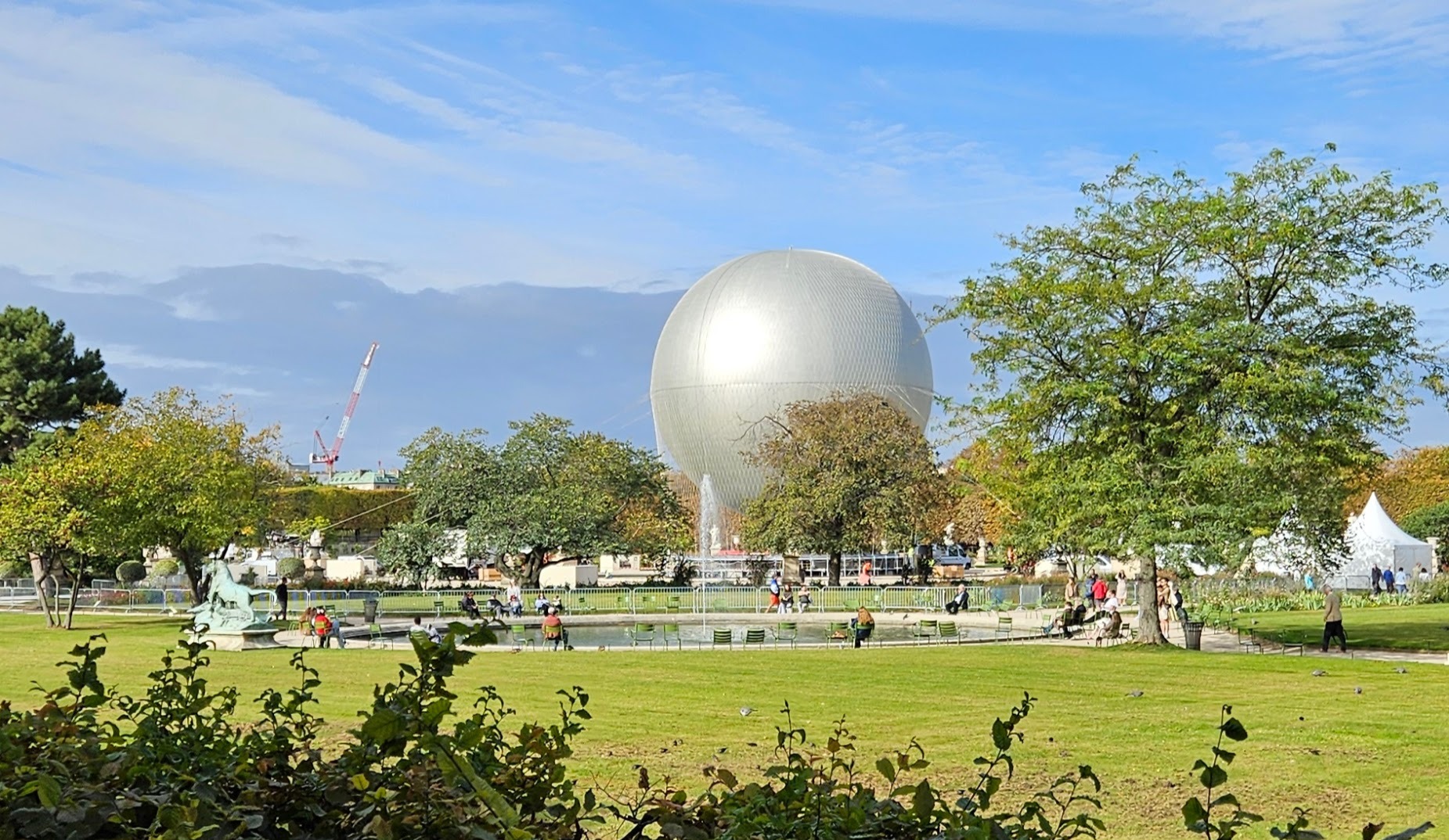 Olympic torch sphere in Tuileries Garden