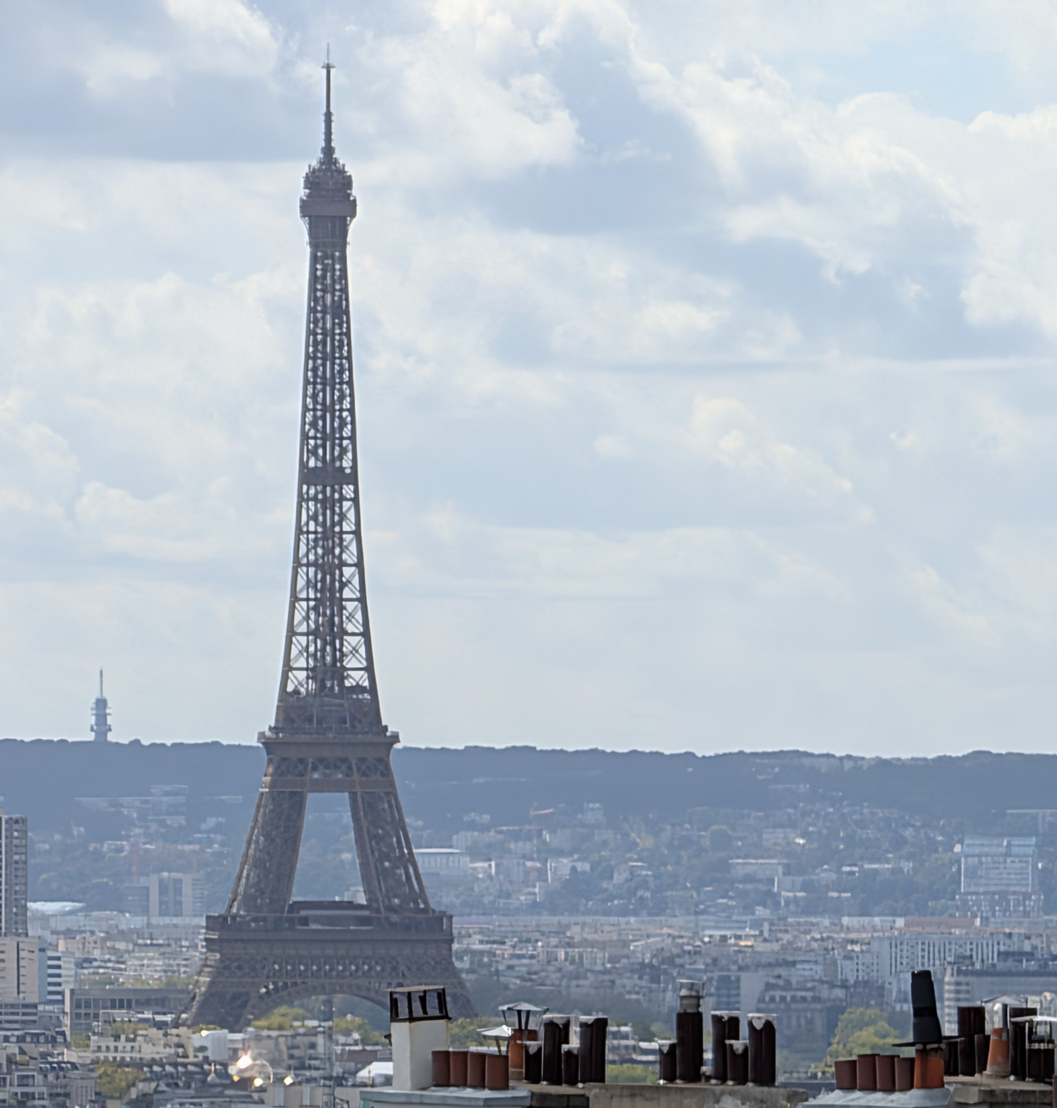The best shot we got of the Eiffel Tower from Montmartre