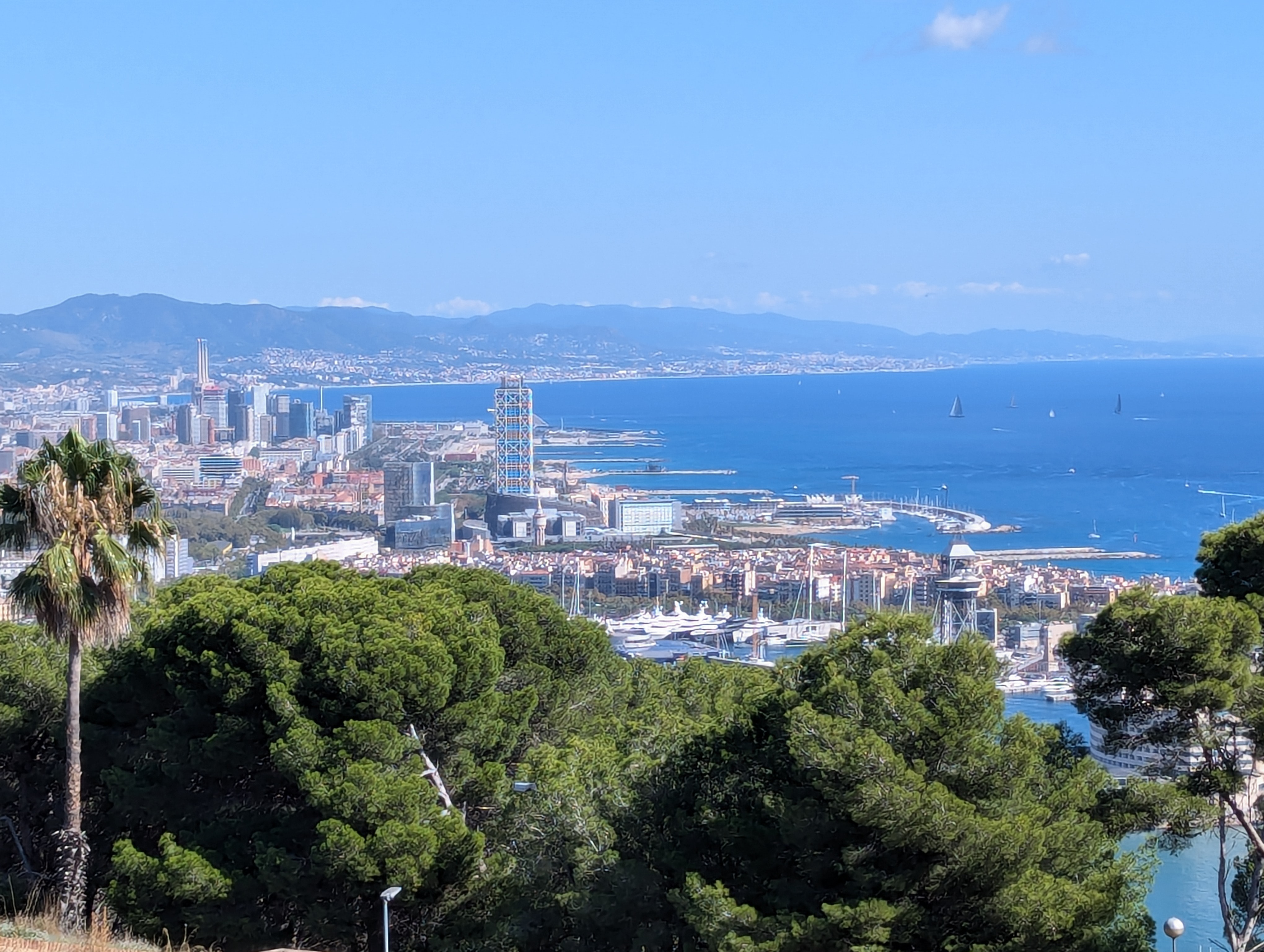 View of Barcelona waterfront from Montjuïc fort