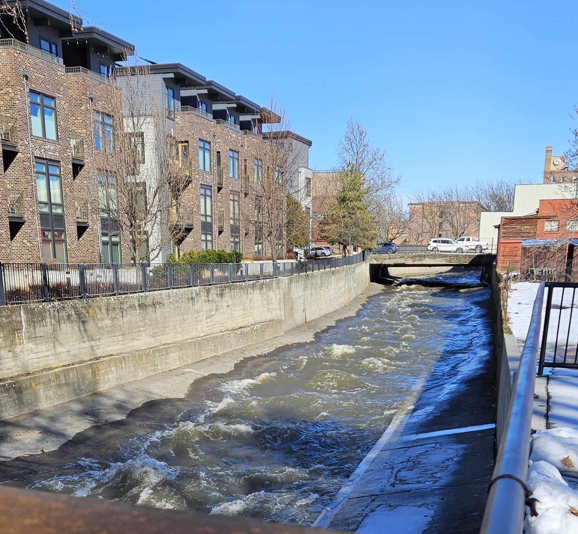 Mill Creek, churning through town