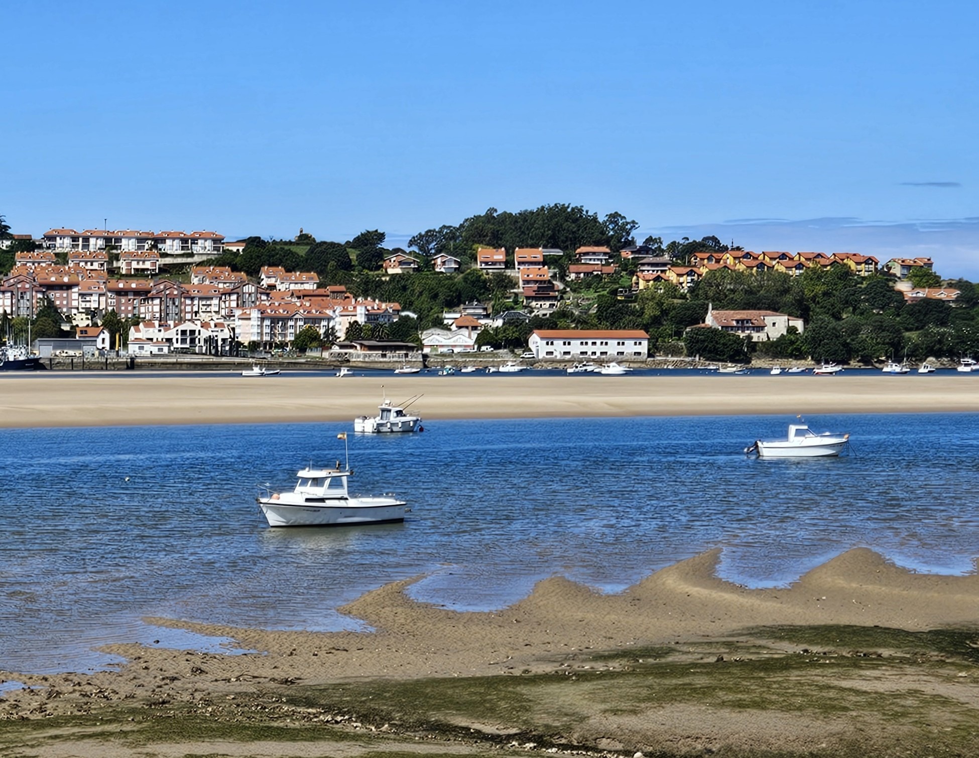 Boats at low tide in the San Vicente estuary