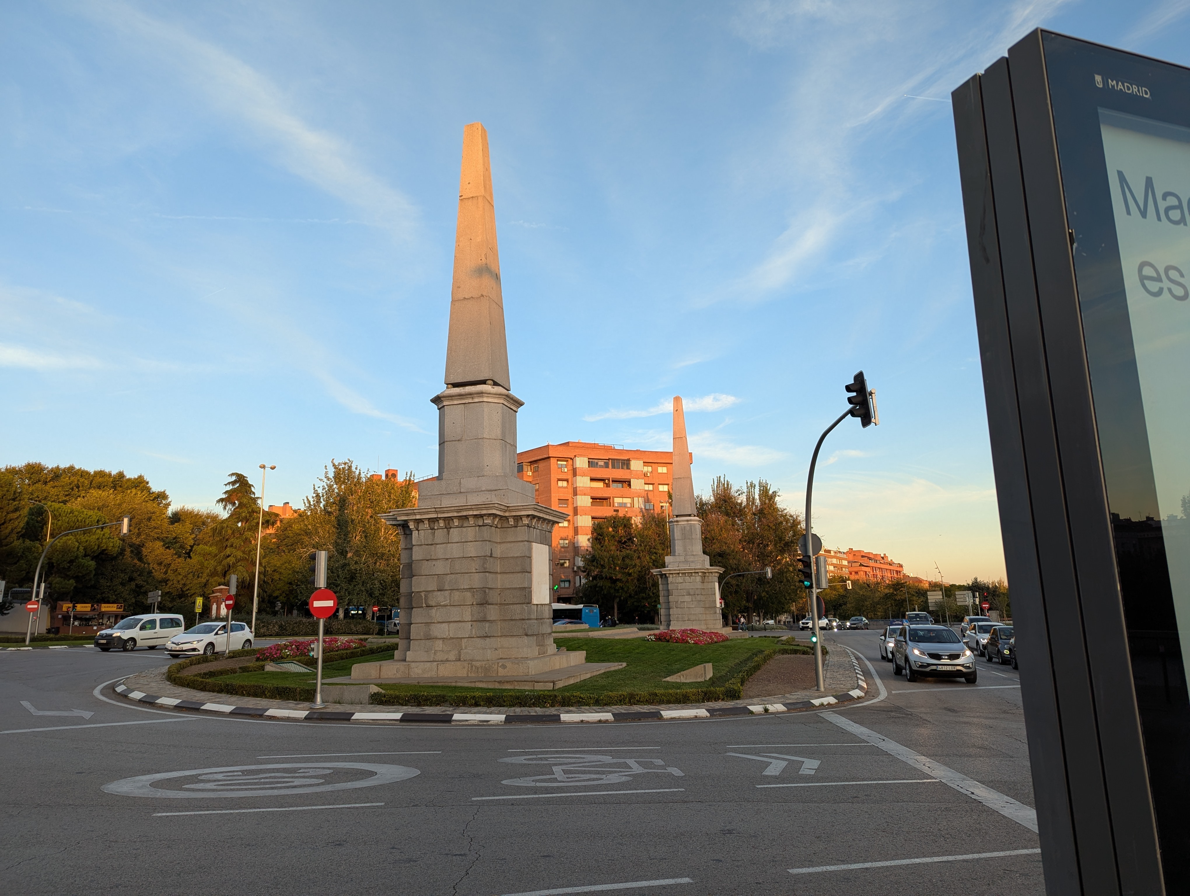 Obelisks at the Puente de Toledo roundabout
