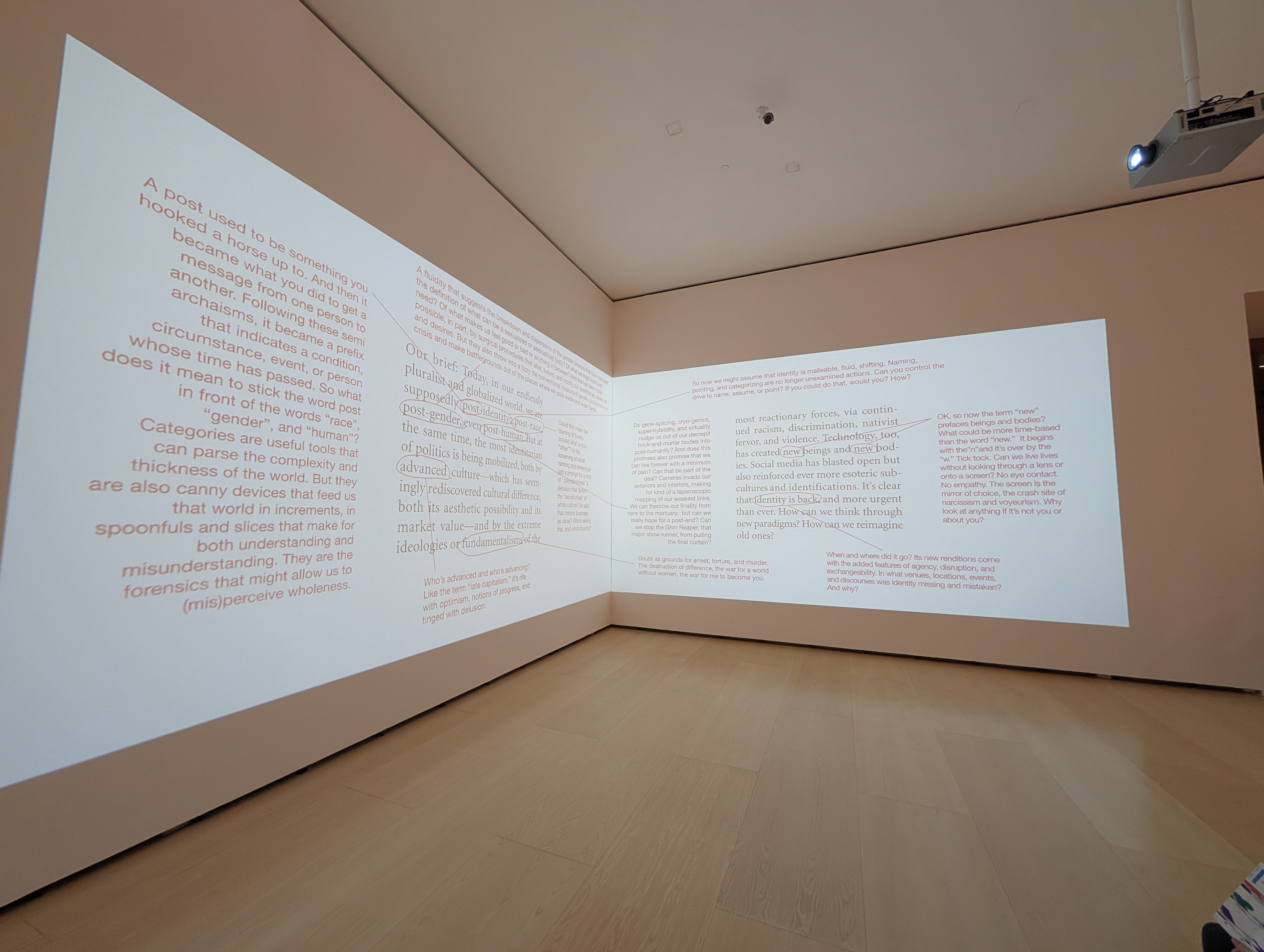Image from Barbara Kruger exhibit, annotated text