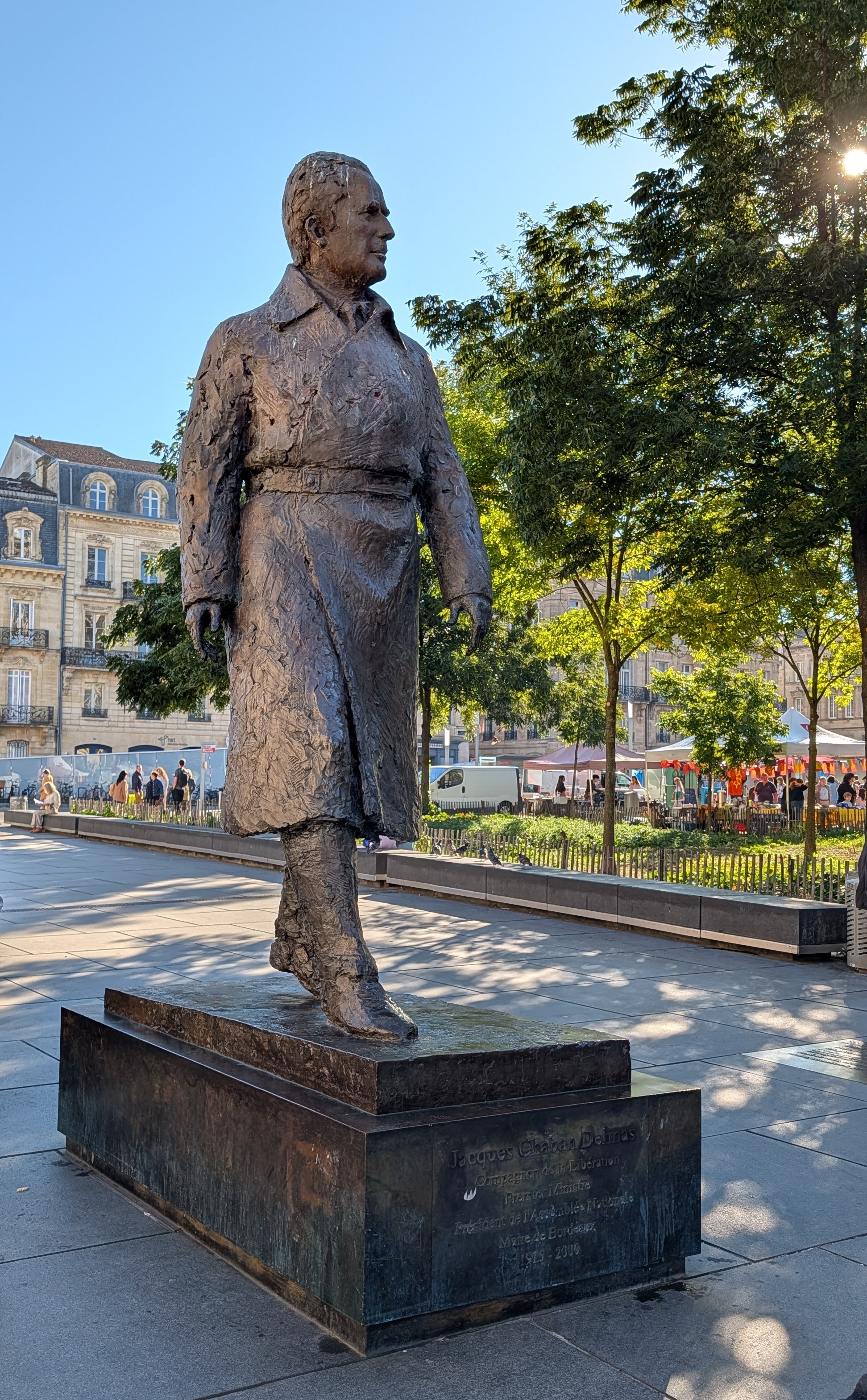 statue of Jacque Chaban Delmas, former mayor and prime minister