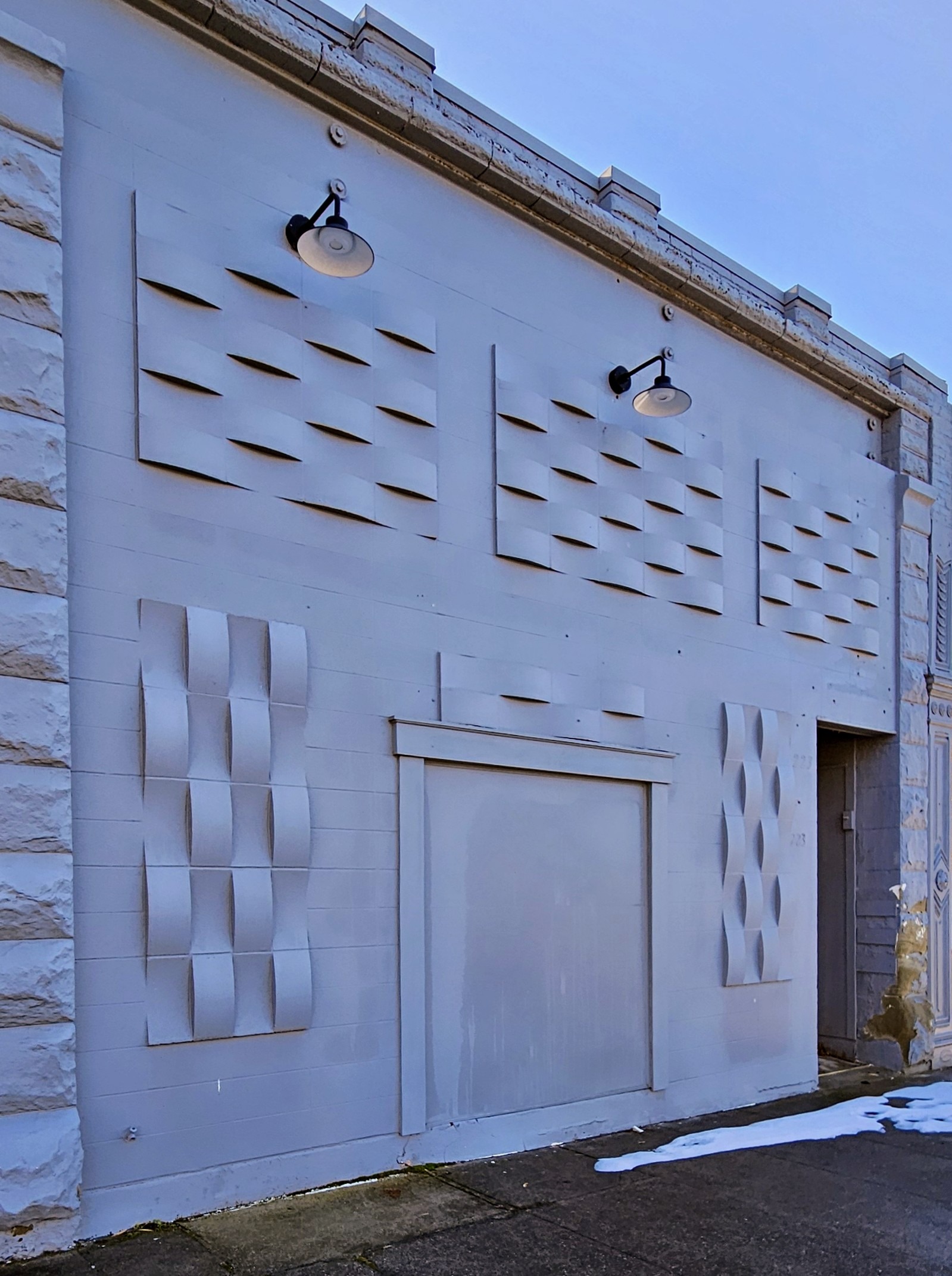 Textured building side