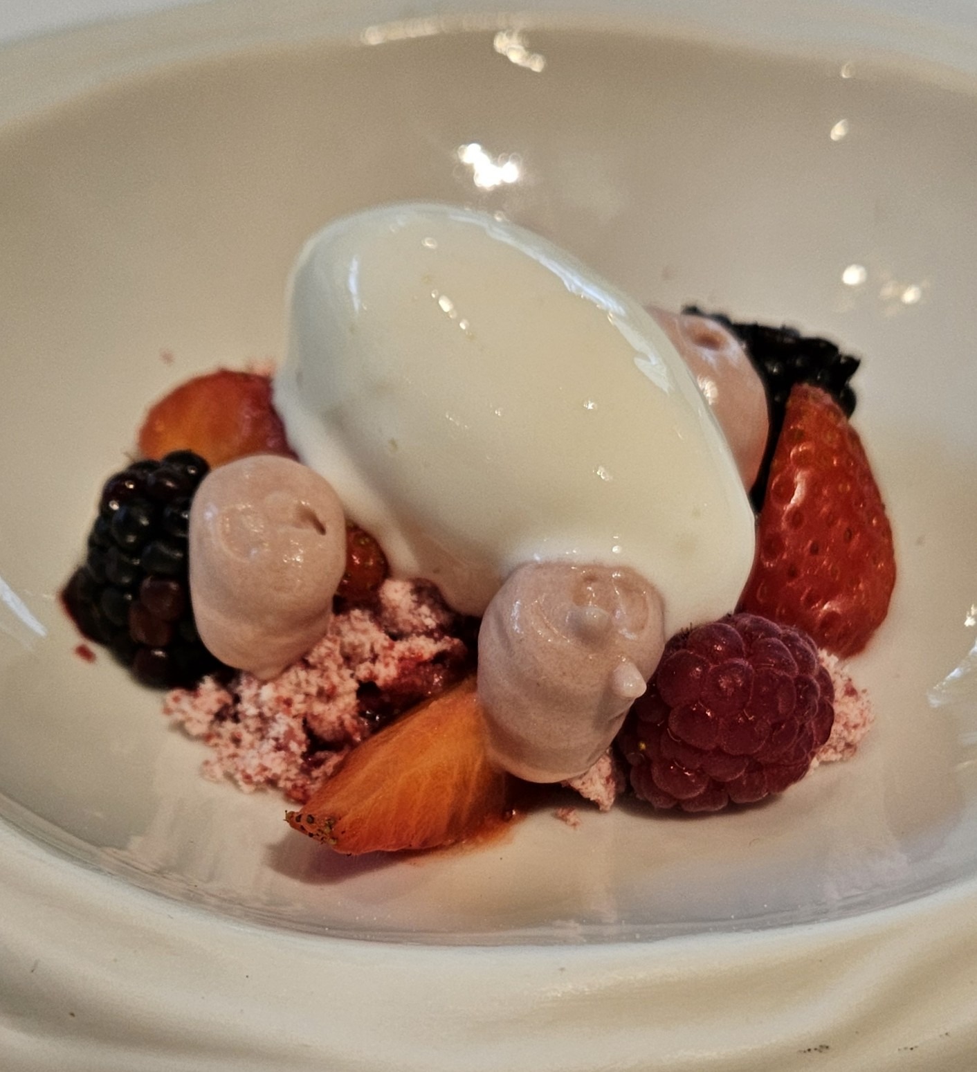 Yogurt ice cream with fruits