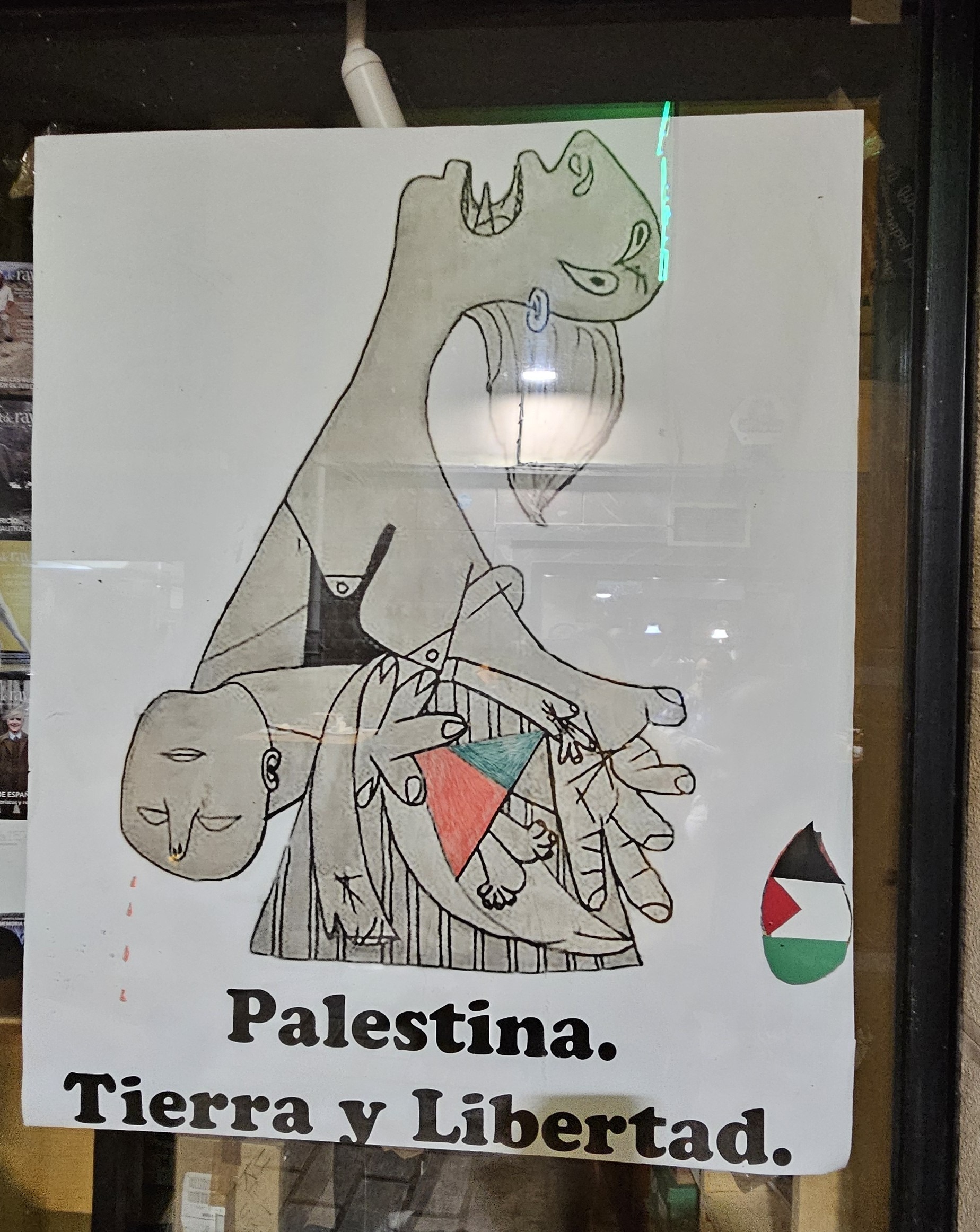 Poster using excerpt of Picasso's Guernica to show sympathy for Palestine