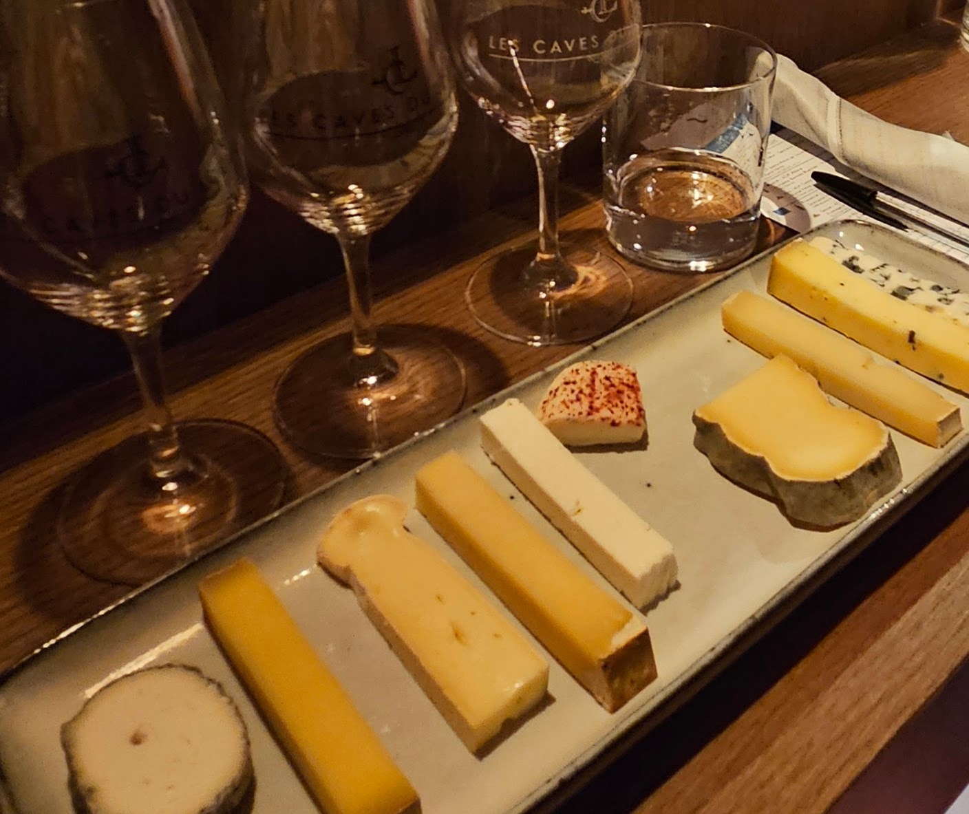 Cheeses at Les Caves du Louvre